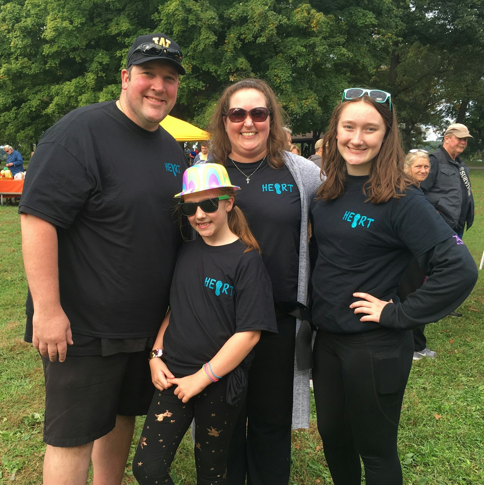 The Cavanaugh family wears t-shirts during the 2019 walk. From the time Amanda's cancer was discovered in 2009, she kept a positive outlook and encouraged others to have faith.