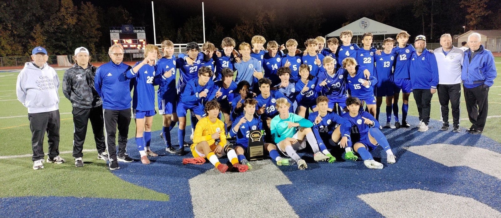 Detroit Catholic Central won in the second overtime, 3-2, against Cranbrook Kingswood for its fifth CHSL boys soccer title in the last seven years. The Shamrocks now turn their sights on a state championship to go along with ones they won in 2017 and 2020.
