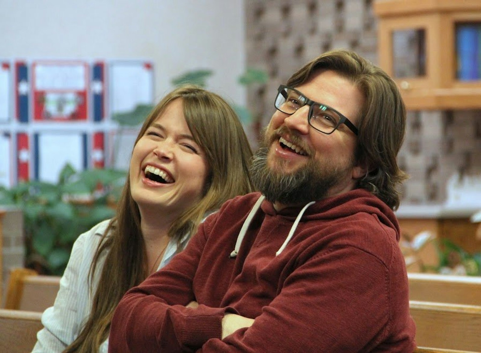 Audience members laugh during a performance of "The Parable Project: Take Two" at St. Joseph Parish in South Lyon in April 2022.