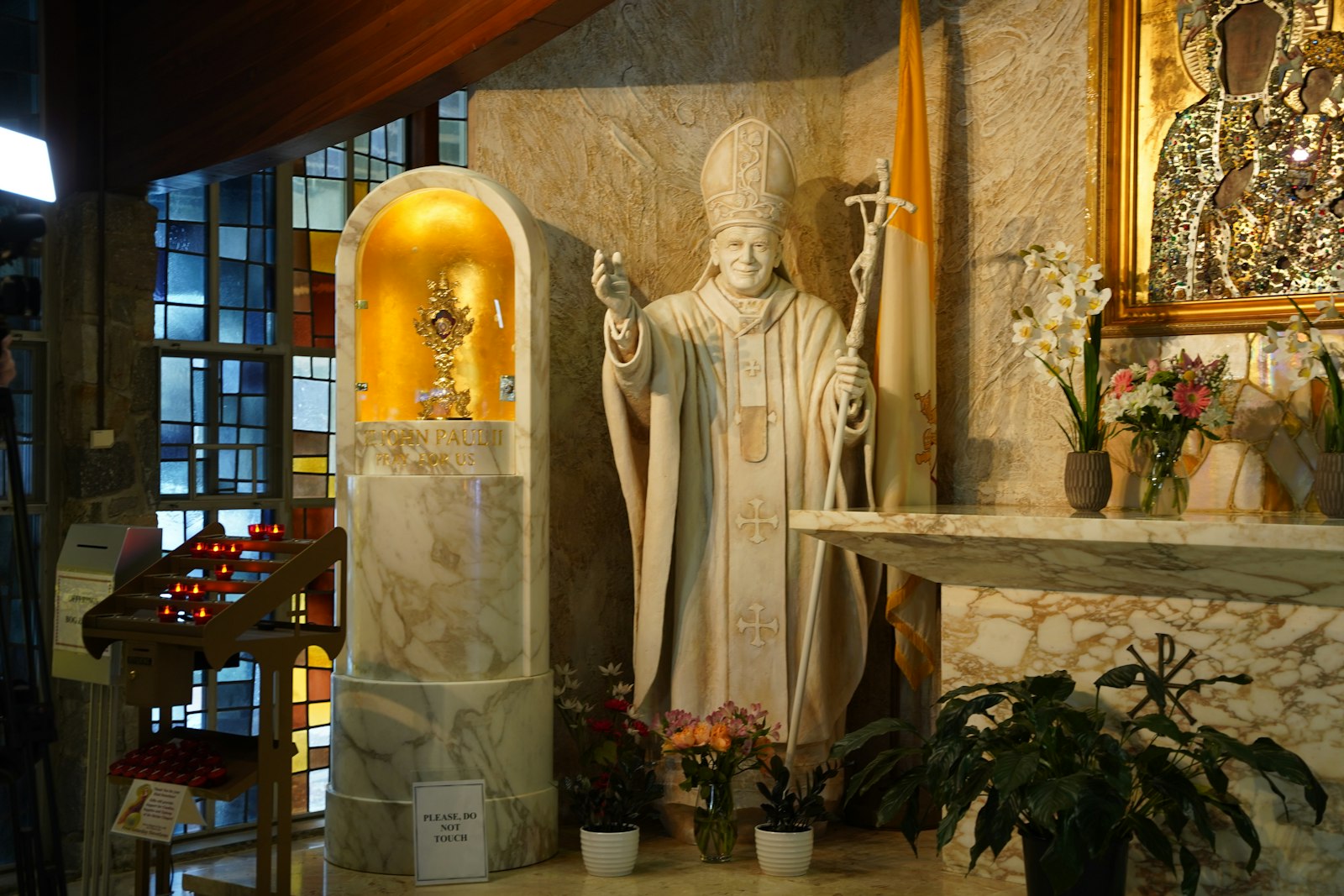 The archdiocesan Shrine of St. John Paul II is located in the Chapel of Our Lady of Orchard Lake, at the center of the schools' campus. Fr. Witek would like the shrine to be a more prominent place of pilgrimage in southeast Michigan.