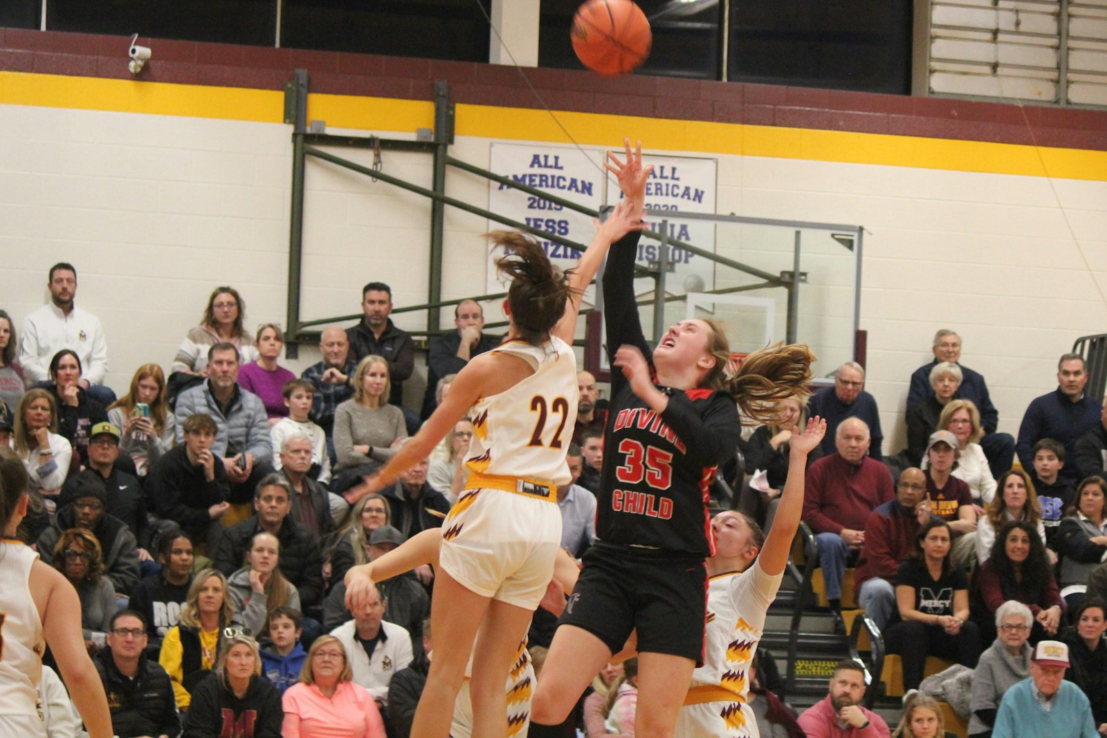 Kennedy Blair launches a shot in the lane which tied the game at 24 midway through the second period.