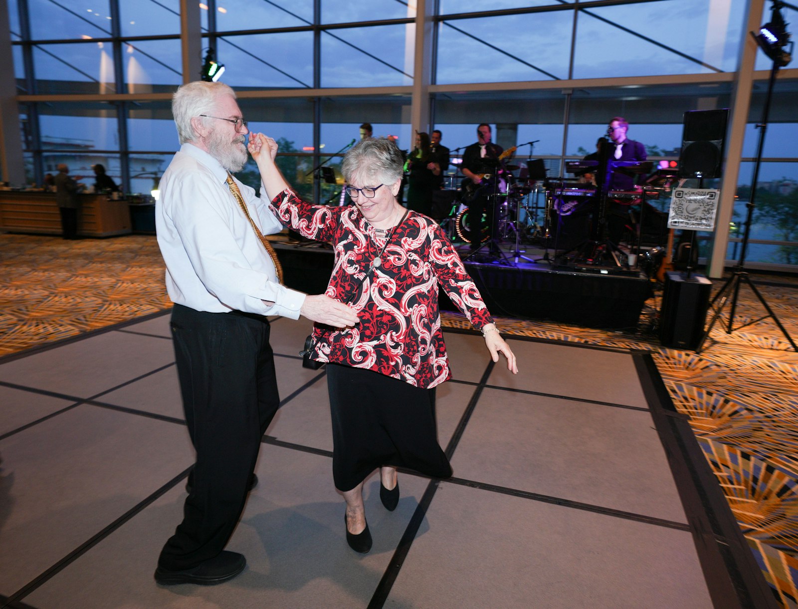 A couple dances the night away on the Detroit Riverfront at Huntington Place in downtown Detroit.