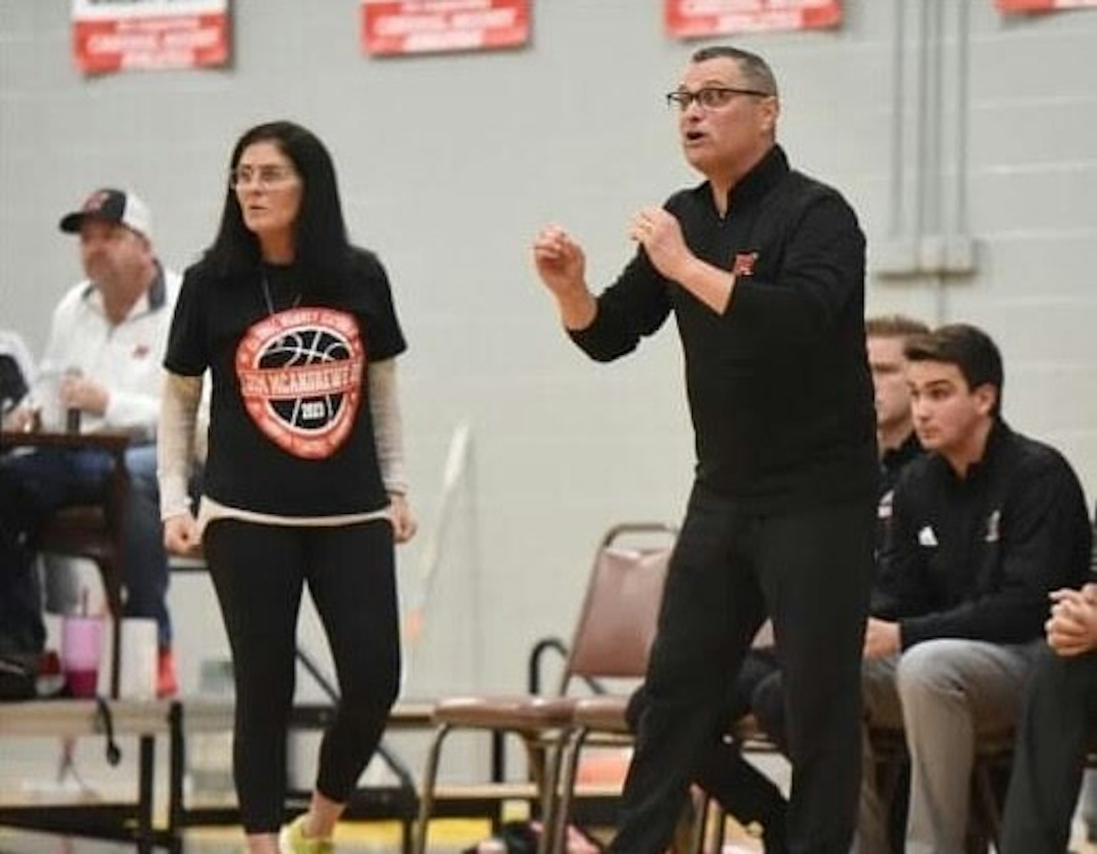 Mike McAndrews and his sister, Susan Everhart, coached together for several years. He was her assistant when she was in charge of the girls varsity, and she returned the favor for the boys games. (Photo courtesy of Mike McAndrews)