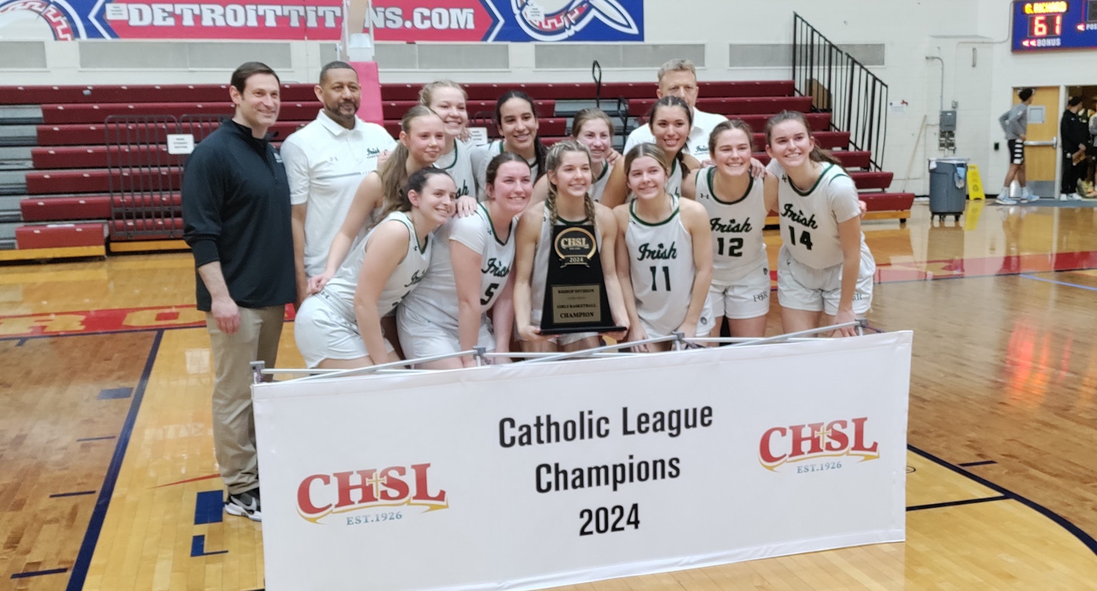 Fr. Gabriel Richard successfully defended its girls Bishop Division championship by beating Toledo Central Catholic, 61-47.