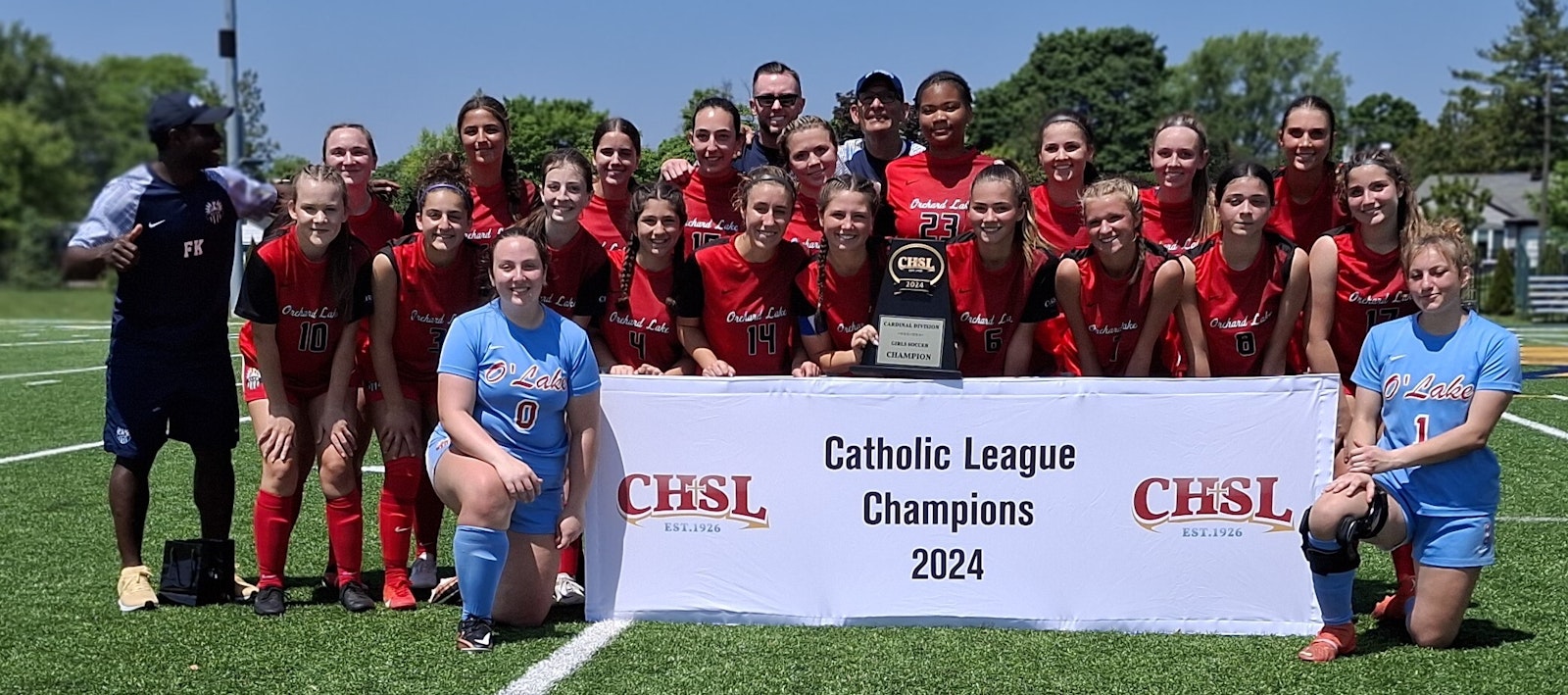 St. Mary’s defeated Lutheran North, 3-1, for the Cardinal Division trophy. It was the first appearance in the soccer finals for both schools.