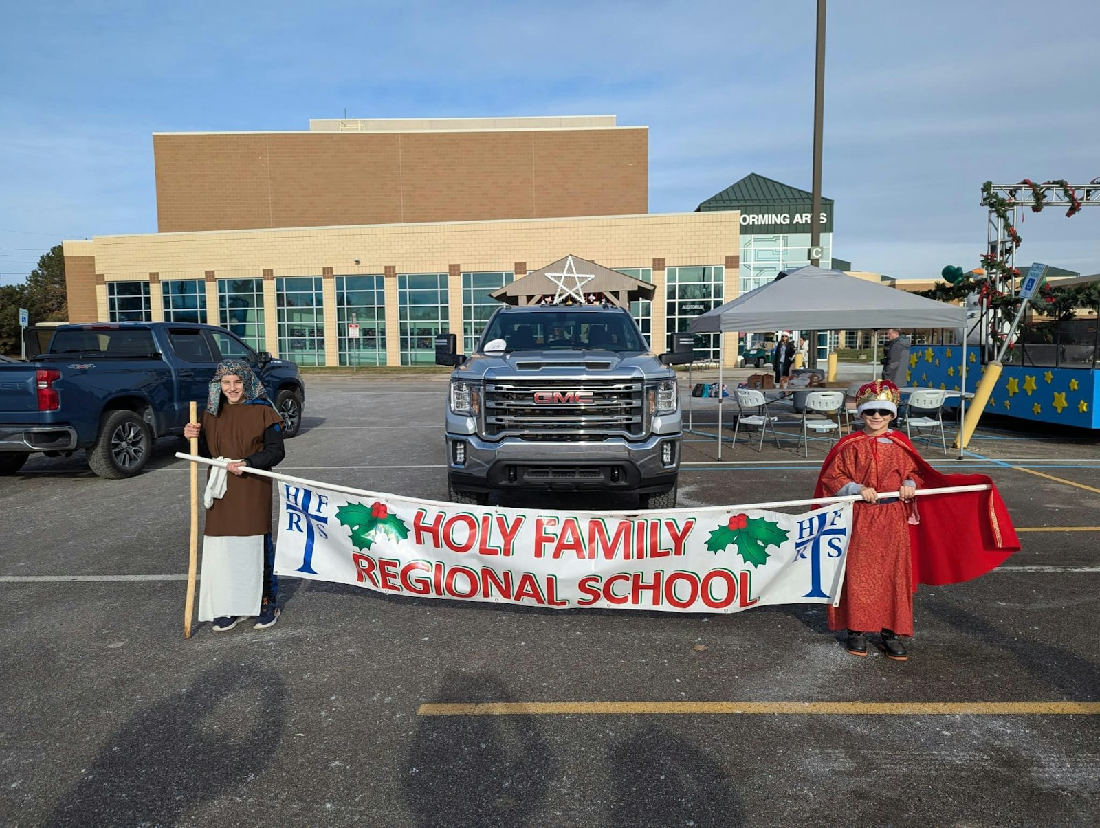 The school has participated in the parade for as long as the school's director of enrollment, Jeanette Izzi, can remember, and has won prizes for their float many times.