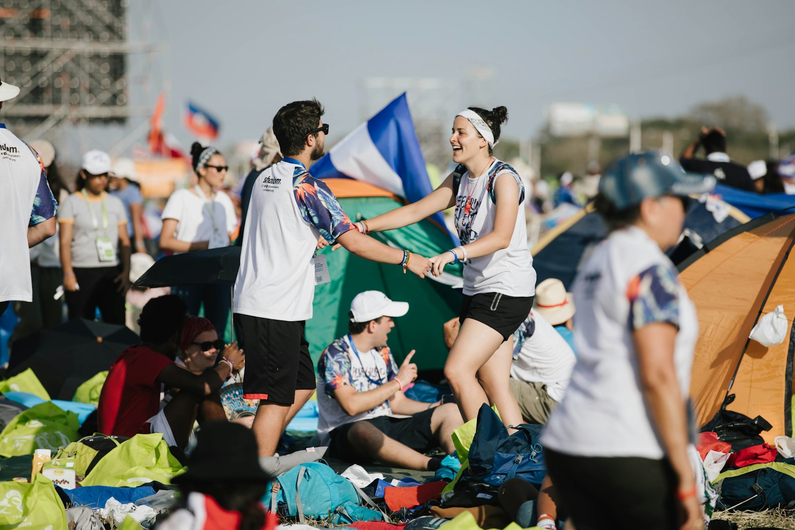 Detroit pilgrims dance, sing and pray together as part of the "youth festival" in Panama City during World Youth Day in January 2019.