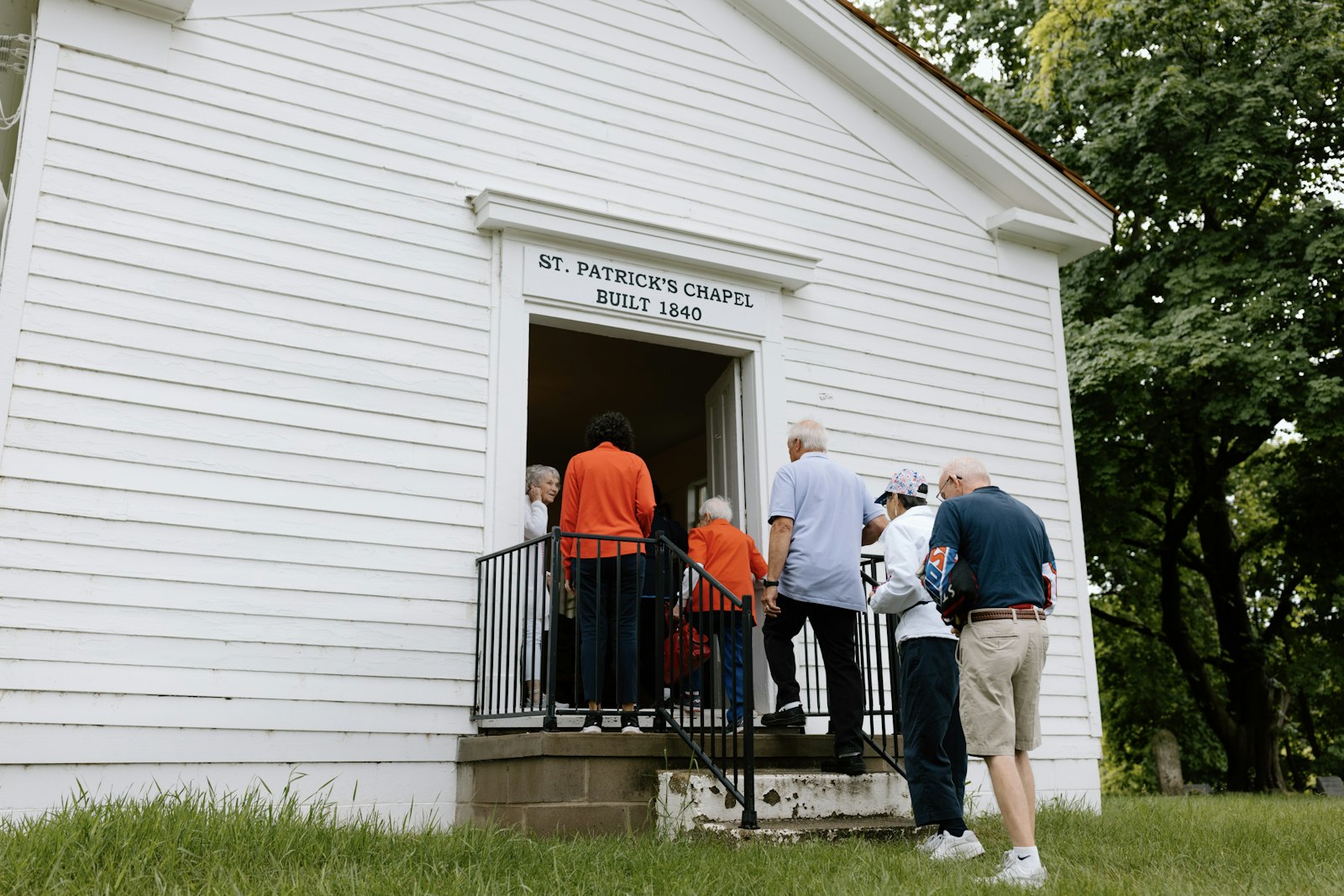 The original clapboard siding, while humble in appearance, is a testament to the chapel's withstanding the test of time. The parish's Knights of Columbus maintain the historic structure.