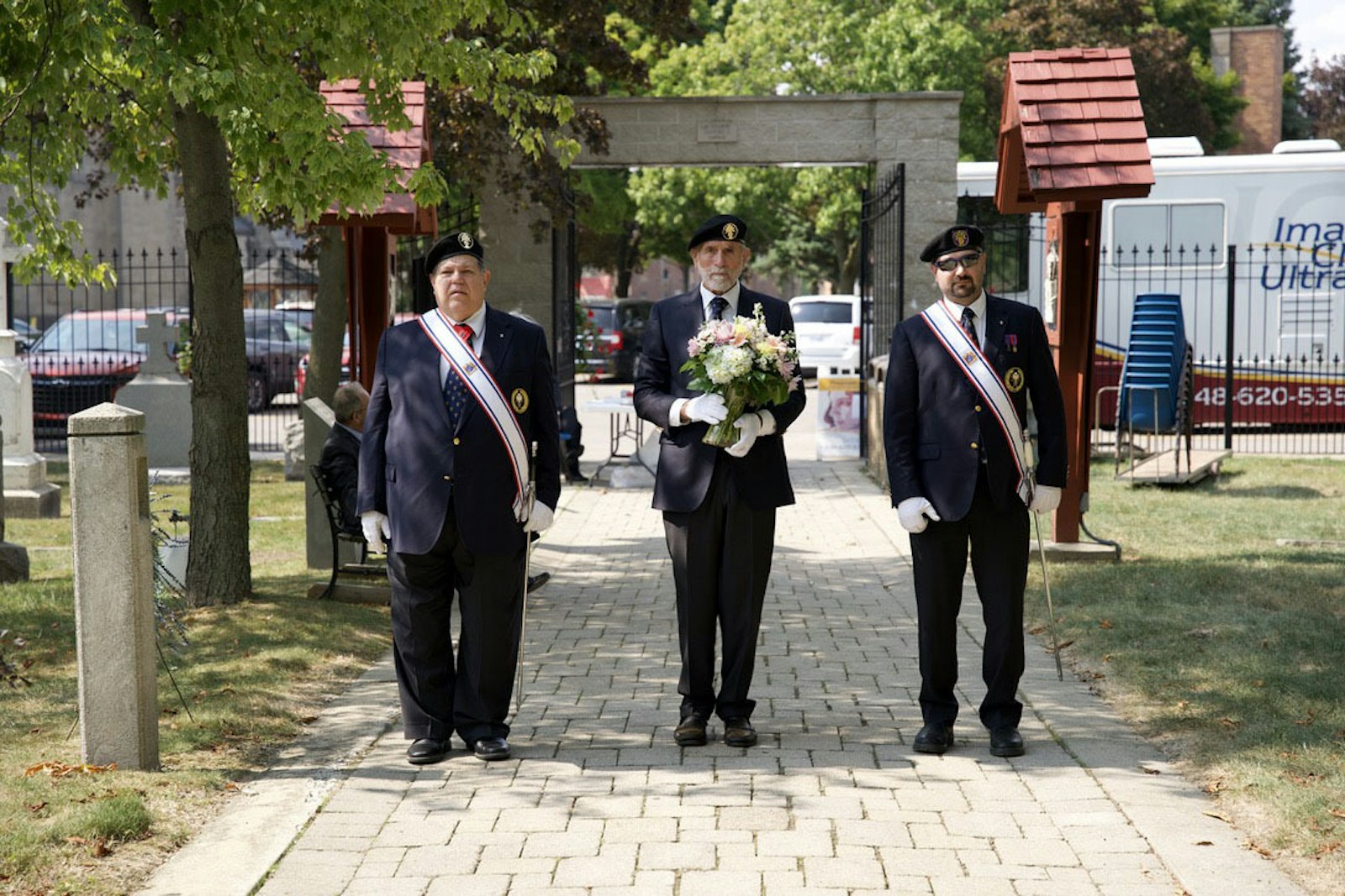 The graveside service to honor children killed in abortion included readings from Scripture, hymns and a bouquet laying ceremony by the Knights of Columbus.