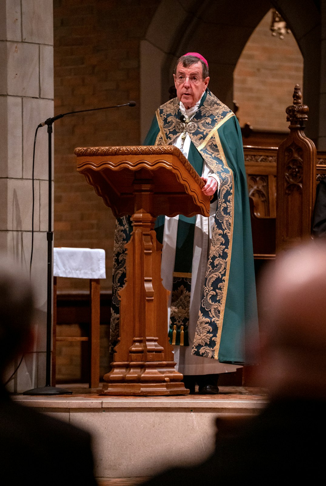 Archbishop Vigneron gives a homily during vespers with Detroit's priests on March 2, one of his final opportunities as Detroit's chief shepherd to thank those who have supported his ministry.