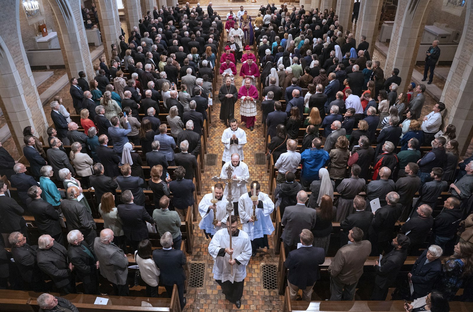 Approximately 400 people, including those from the Archdiocese of Detroit and visitors from the Diocese of Tucson and the Diocese of Salina, where Archbishop-designate Weisenburger previously served, fill the chapel at Sacred Heart Major Seminary during a pre-installation vespers service on March 17. (Valaurian Waller | Detroit Catholic)