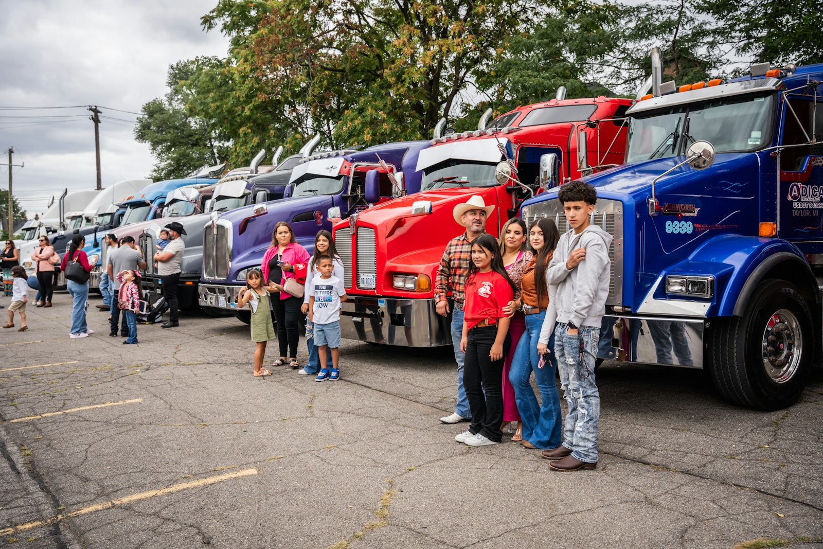 40 some trucks lined up in the parking lot outside of the Church on Sep. 9, 2023.