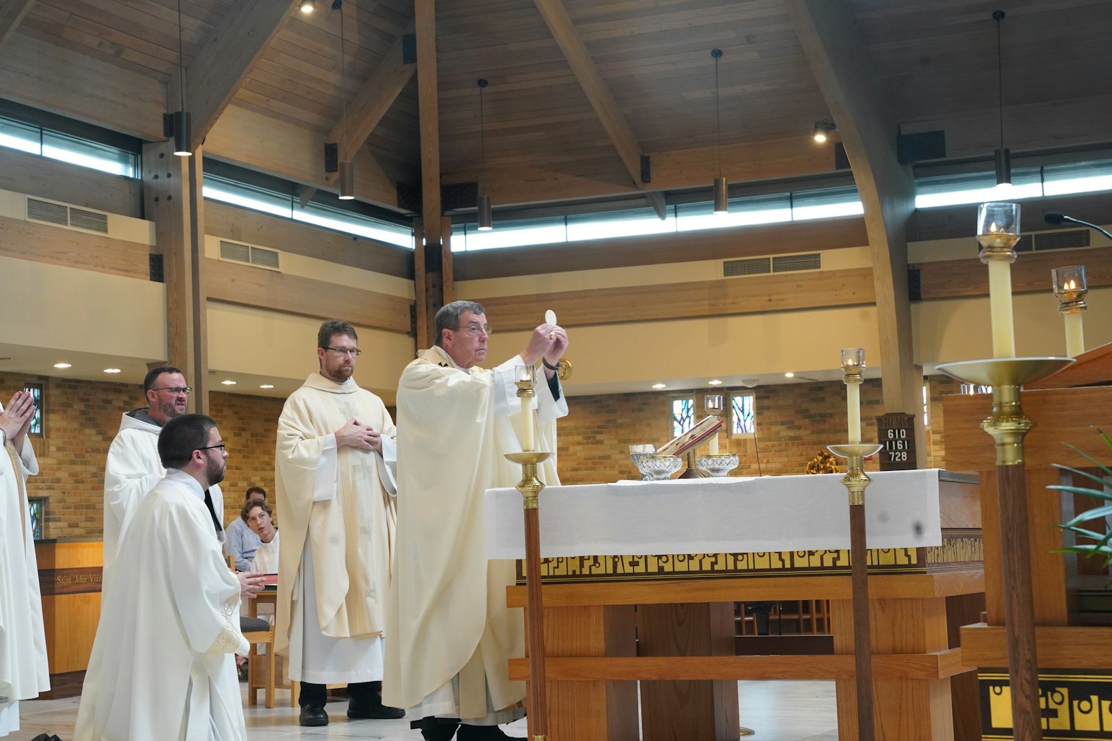 Detroit Archbishop Allen H. Vigneron celebrates Mass during the Detroit Catholic Men's Conference at St. John Vianney Parish in Shelby Township. Archbishop Vigneron thanked the men for their attendance, reminding them that Jesus sees and appreciates the sacrifices they make to be holy, faith-filled men of God.