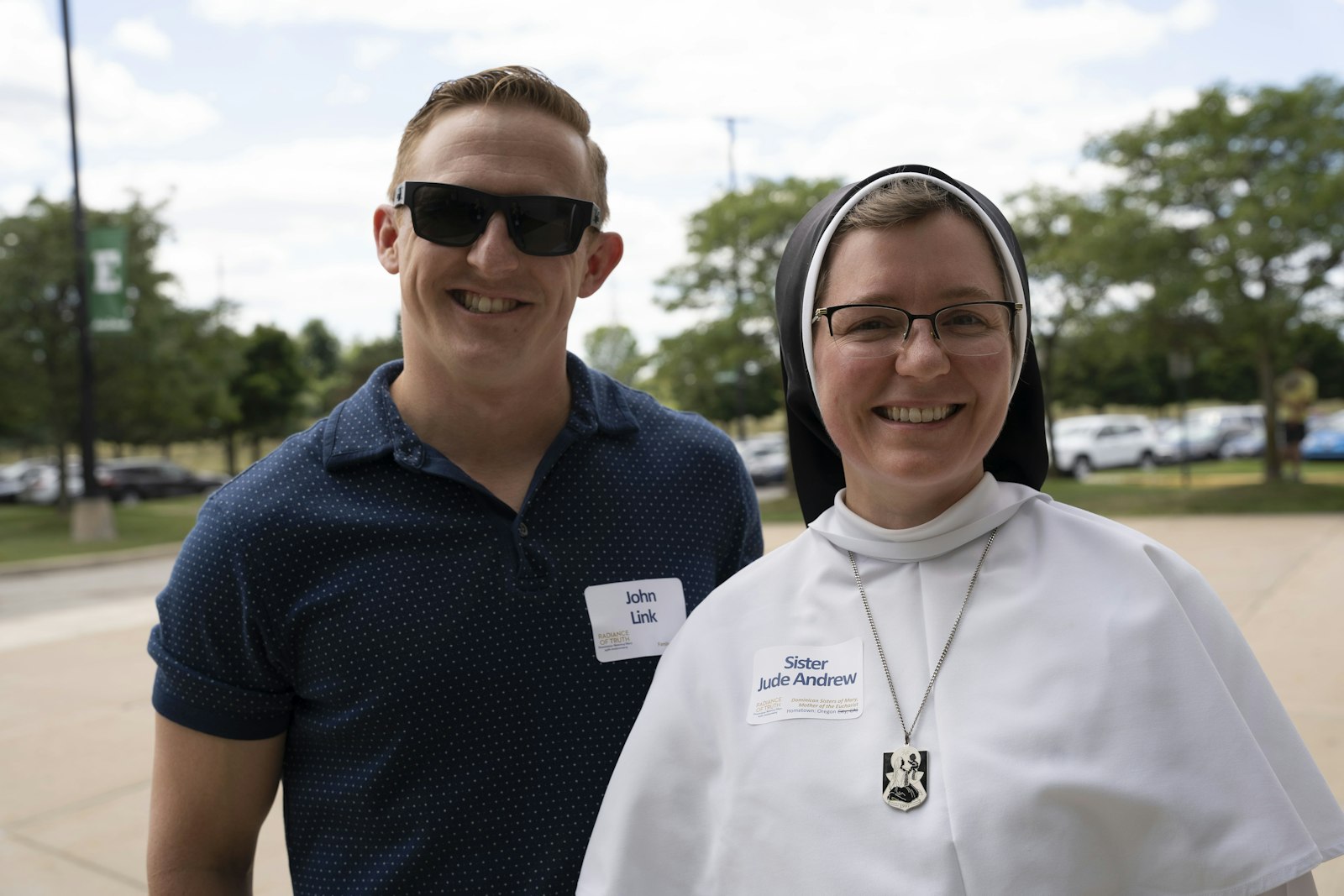 Sr. Jude Andrew, OP, is pictured with his brother, John Link.  He was one of many family members of the sisters to attend the event.