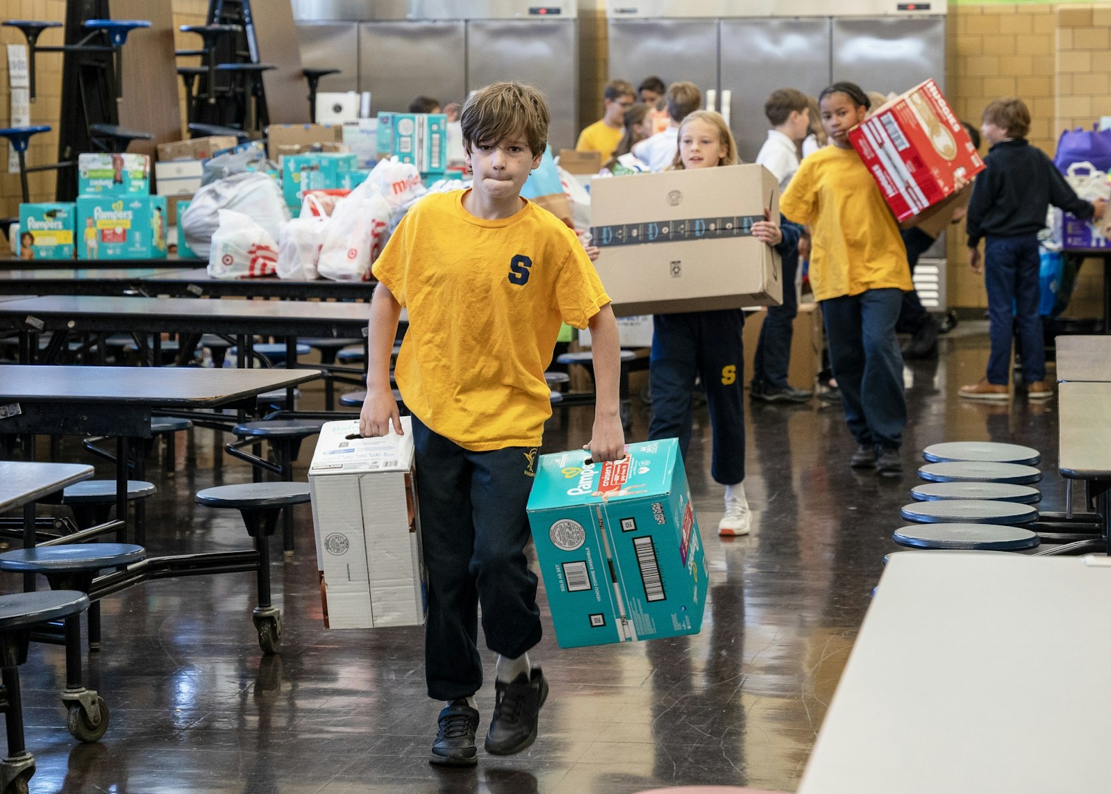 LaCroix and Wisniewski emphasized the importance of the students handling the donations and being directly involved as a way to expose them to hands-on service learning.