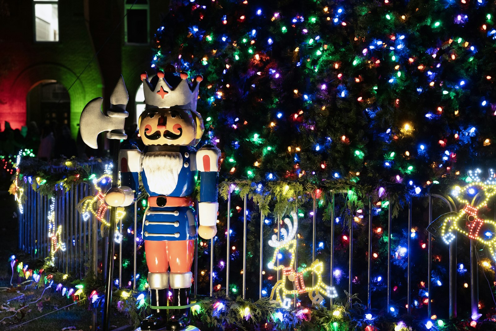 Robin Goddard, a volunteer and member of the St. Mary's Preparatory athletic department, has spearheaded the Christmas decoration initiative since the 1980s, involving students each year in the decorating effort. (Gabriella Patti | Detroit Catholic)