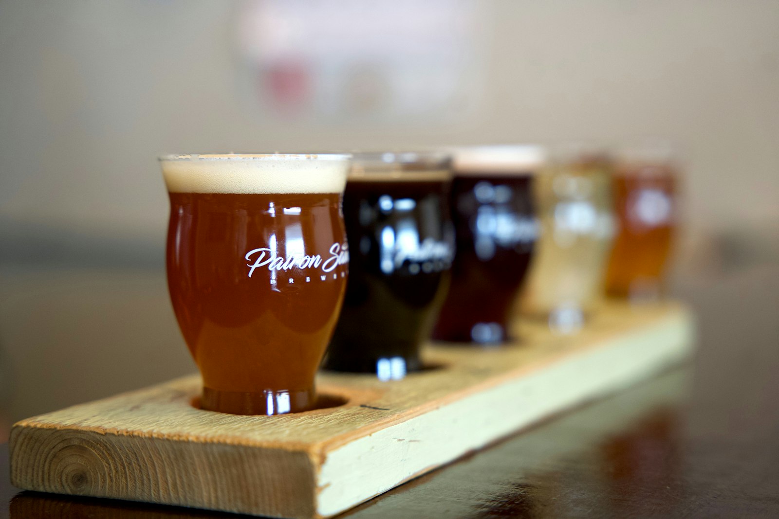 In addition to the Gospel flight, customers can order a pint of St. Ursula and St. Francis – named after two local Catholic schools. The brewery offers a rotating selection of beers throughout the year, sometimes inspired by the season.