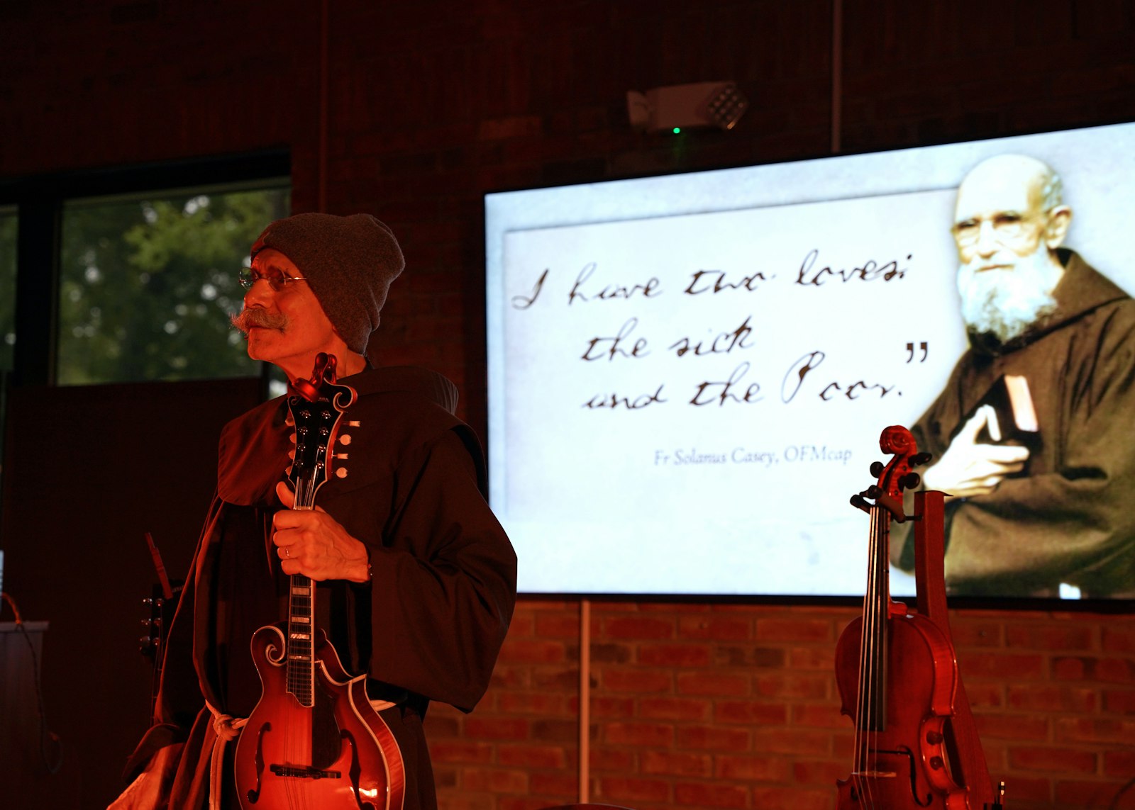 Bro. Mascia rented a violin and began to take lessons — he likens his own skill level to that of Solanus’s: imperfect but done with great love.