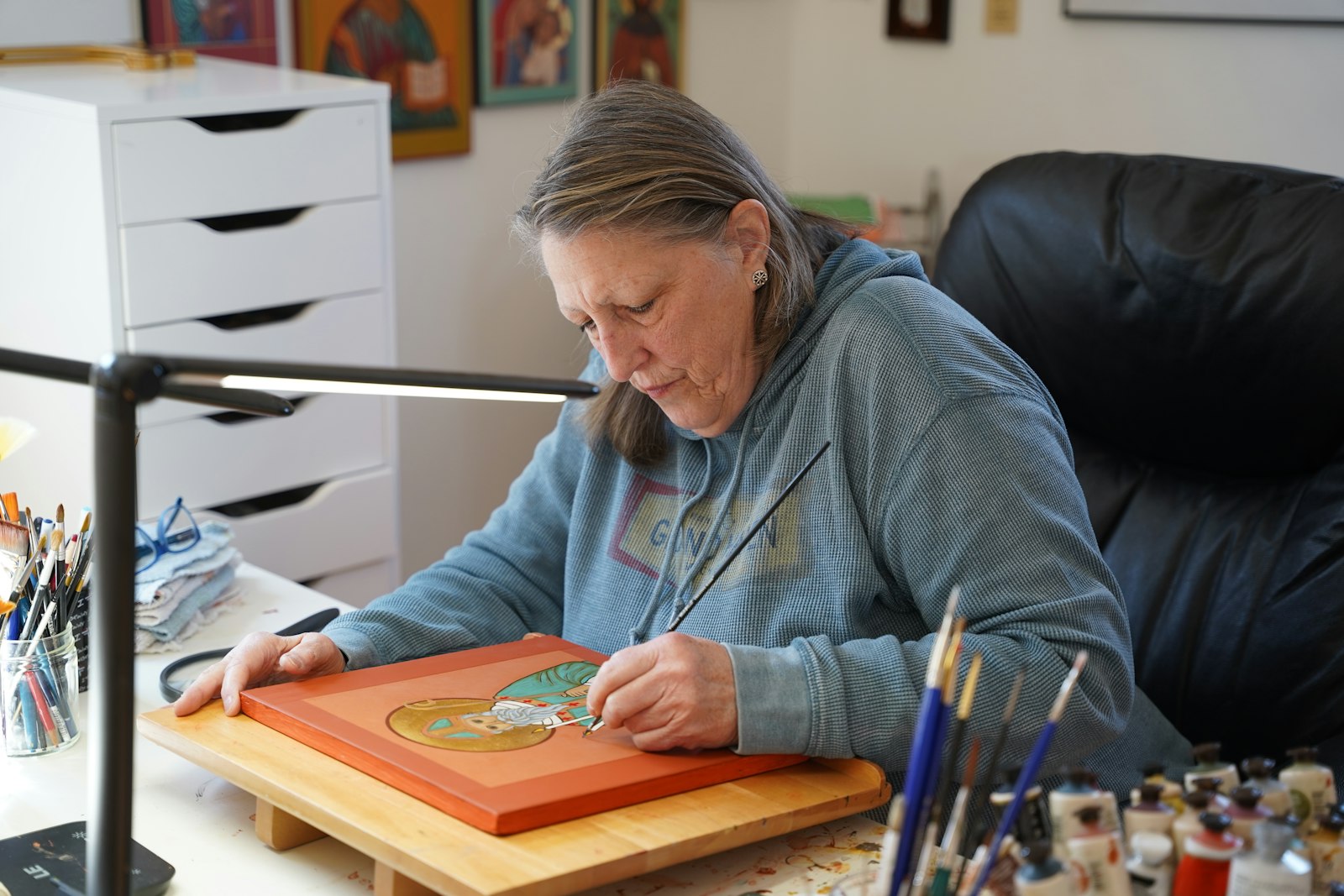Crombie said all of her work in iconography is rooted in prayer, from discerning if God wants a particular icon to be written and during the creative process of writing the icon.