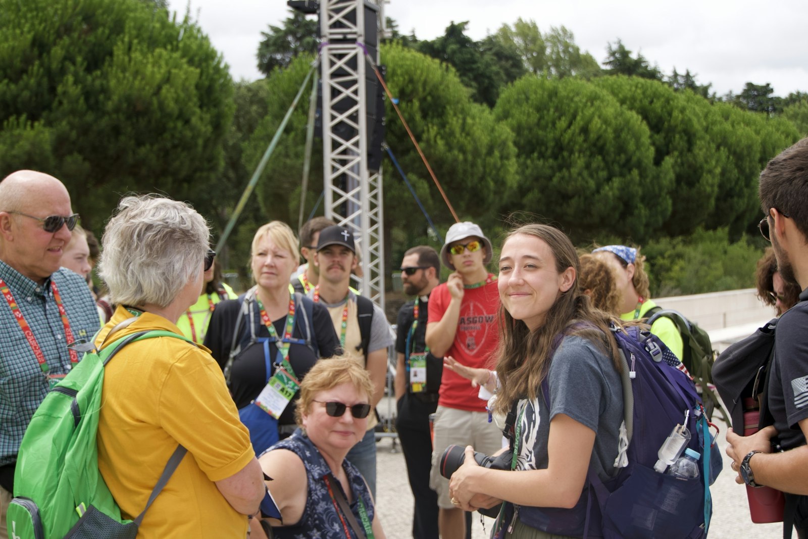 Alissa Tuttle (in blue) is attending this World Youth Day with her husband and said it was a dramatic experiencing visiting the Sanctuary of Our Lady of the Rosary of Fatima.