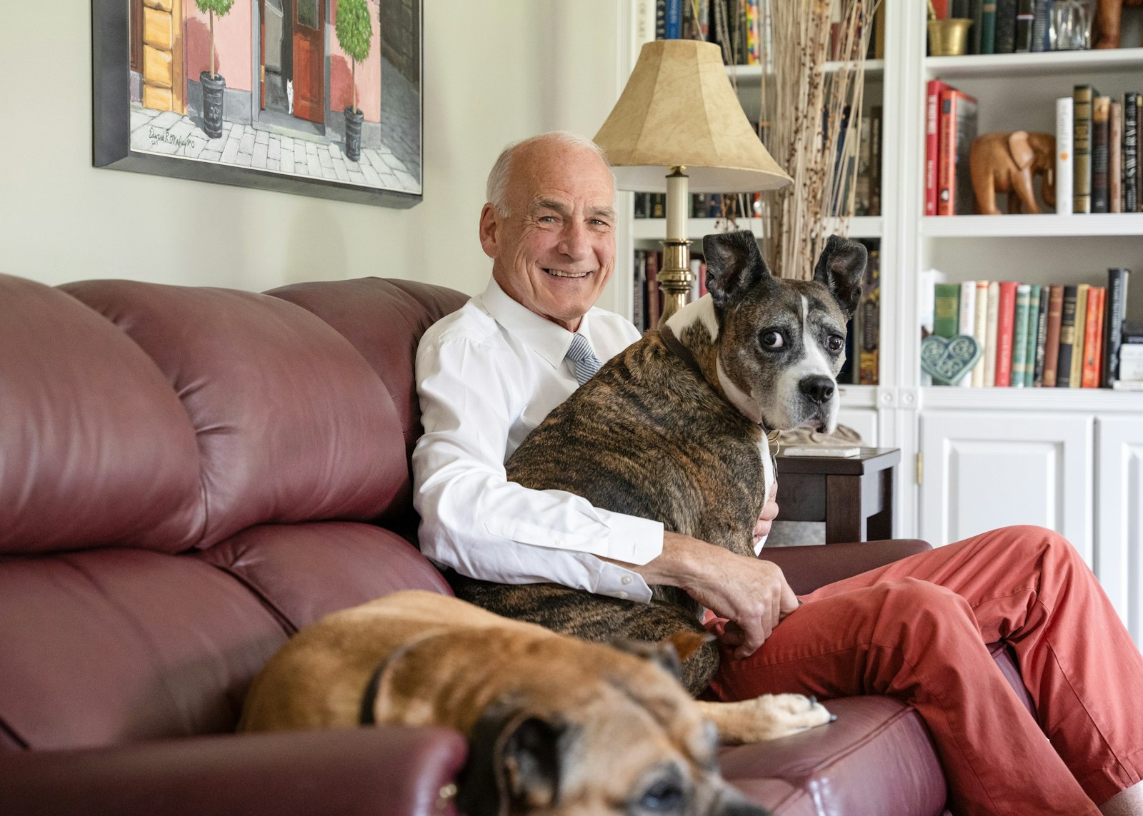 O’Malley, pictured with his dogs, hopes the book makes both young and old reflect on their own time in eighth grade, as well as their children's school experiences.