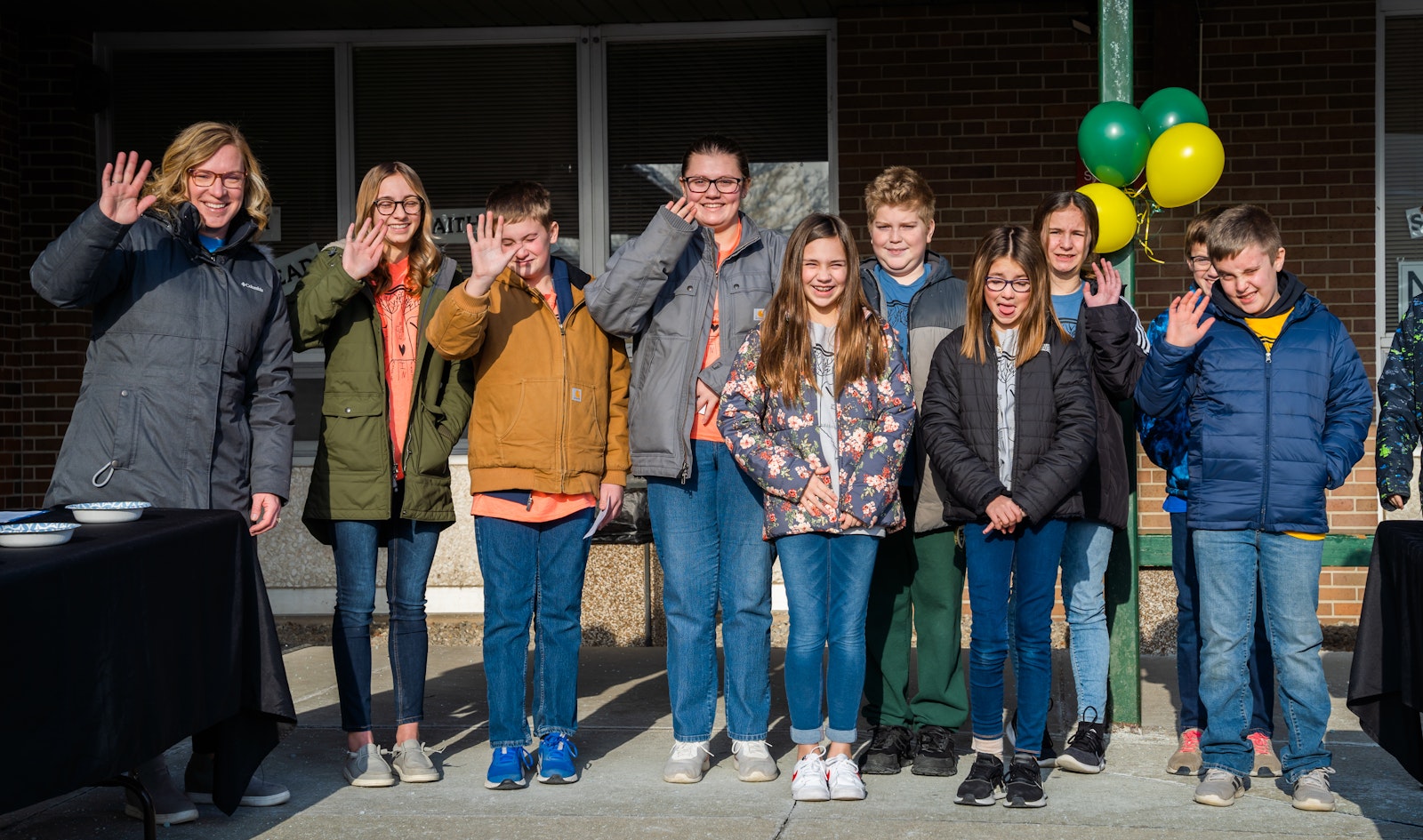 St. Charles Academy students wave to the camera Jan. 31 during "Catholic Schools Week Live." Catholic schools across the Archdiocese of Detroit are using Catholic Schools Week to highlight the blessings and benefits of a Catholic education to prospective parents and students.