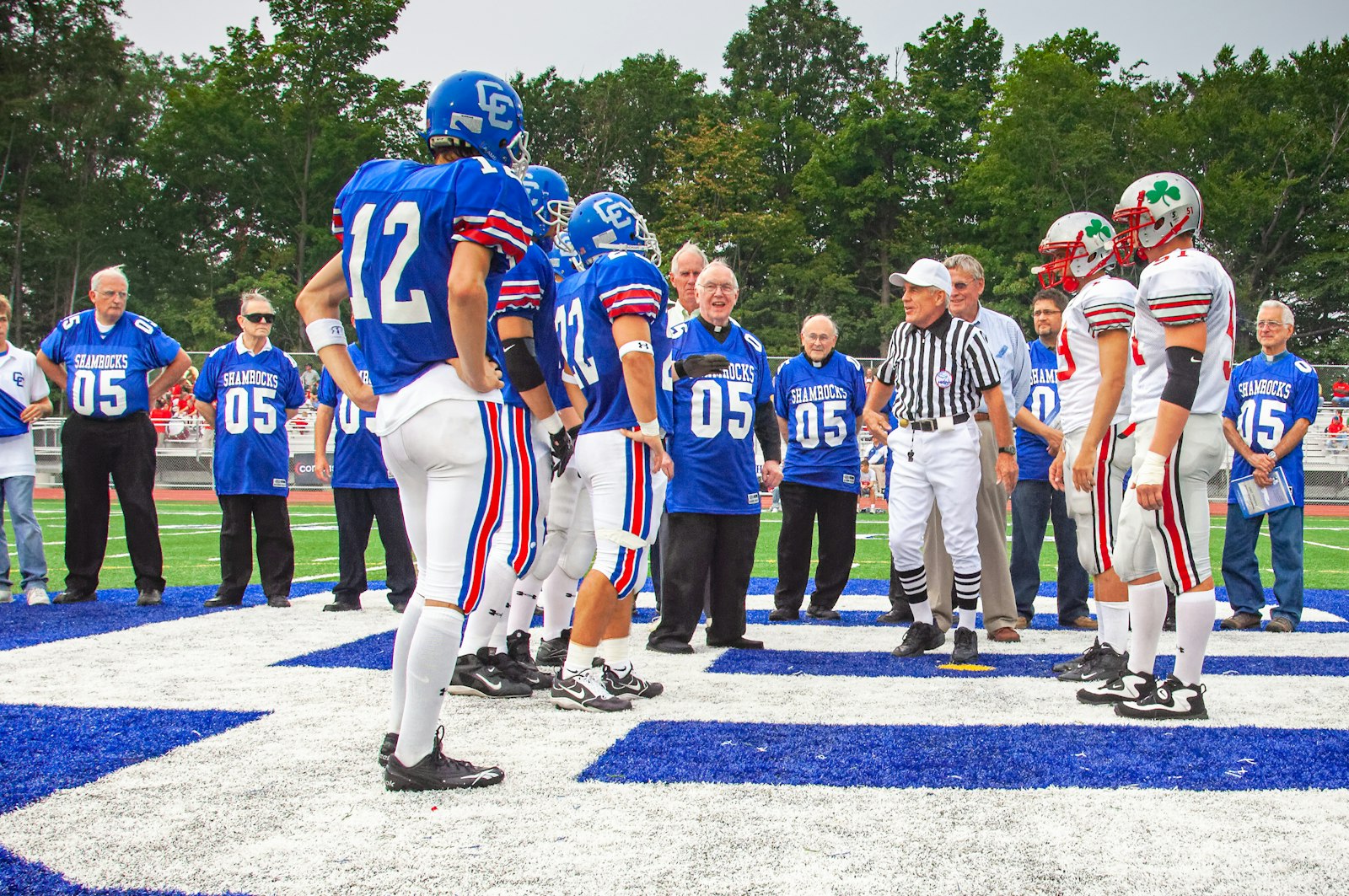 Starting next year, Novi Detroit Catholic Central and Toledo Central Catholic will find themselves as common Catholic League opponents. The Shamrocks and Fighting Irish played in the first game on Catholic Central’s new field back in 2005. (Photo by Michael Rossi | Special to Detroit Catholic)