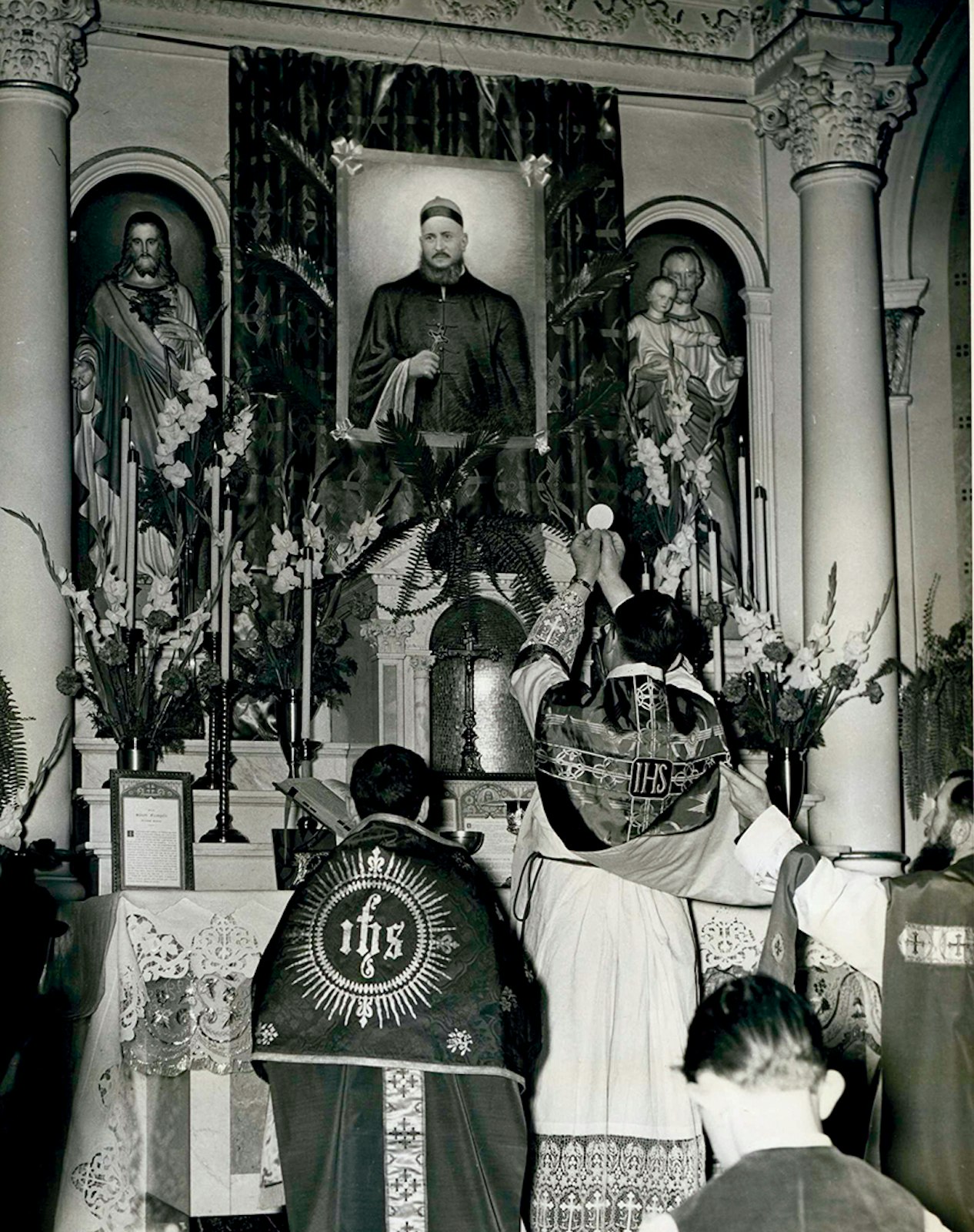 PIME priests celebrate Mass for the institute's first saint ─ St. Alberic Crescitelli, PIME ─  at PIME's first home in Detroit, San Francesco Church on Brewster Street.