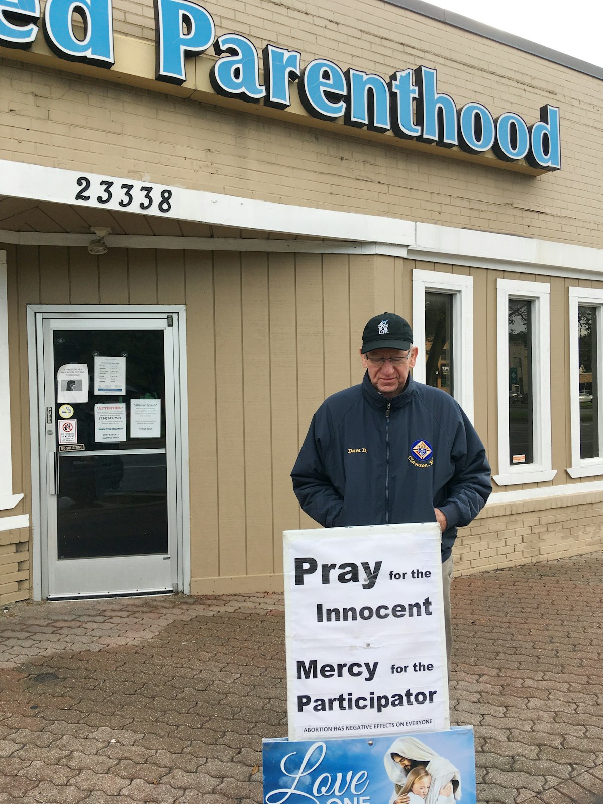 David Donnellon, 78, has been volunteering to pray outside abortion clinics for about 15 years. Donnellon said he's not much for protests, but sees the vigil as something else: a chance to pray for mothers and their children and to show his support and love. (Courtesy of Nancy Peterson)