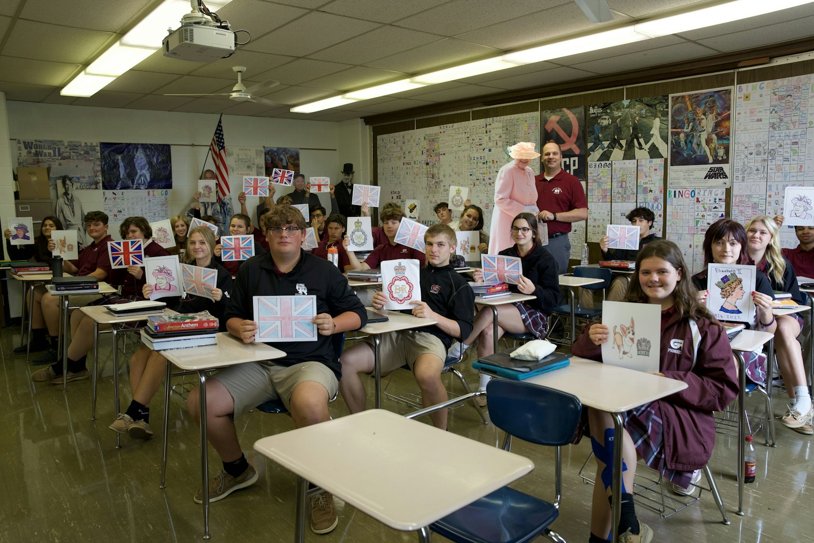 Rutkowski weaves the queen's life and legacy into lessons ranging from government to economics, and teaches his students about the example she sets on the world stage. His classroom walls are plastered with images drawn by students over the years depicting the queen, along with other historical figures and events.