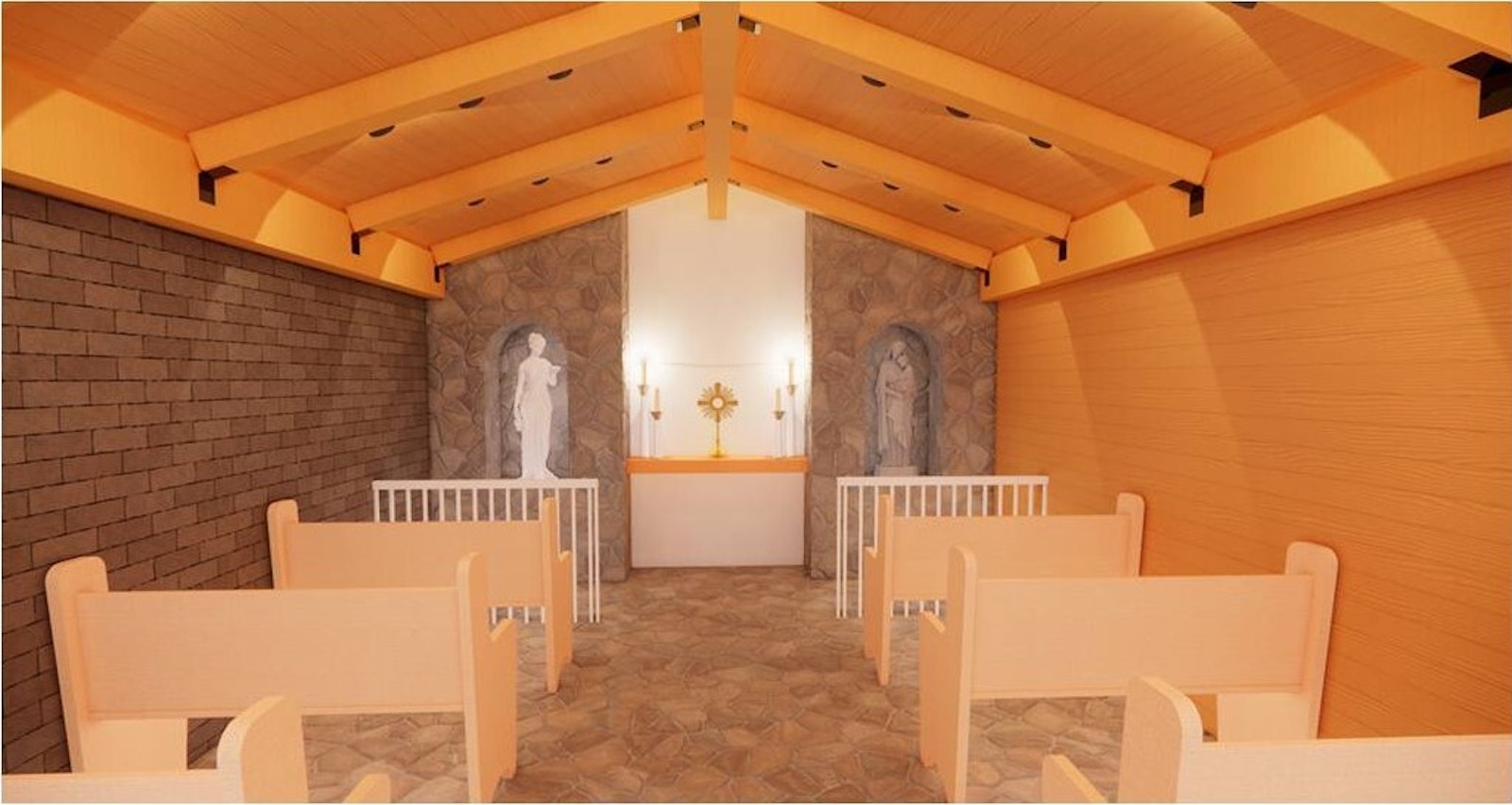 An artist's rendering shows the interior of the planned adoration chapel at St. Basil the Great Parish in Eastpointe. The project likely won't be completed for another two years, but parishioners have already begun to support the effort, said Fr. Eric Fedewa. (Photo via St. Basil the Great Facebook page)