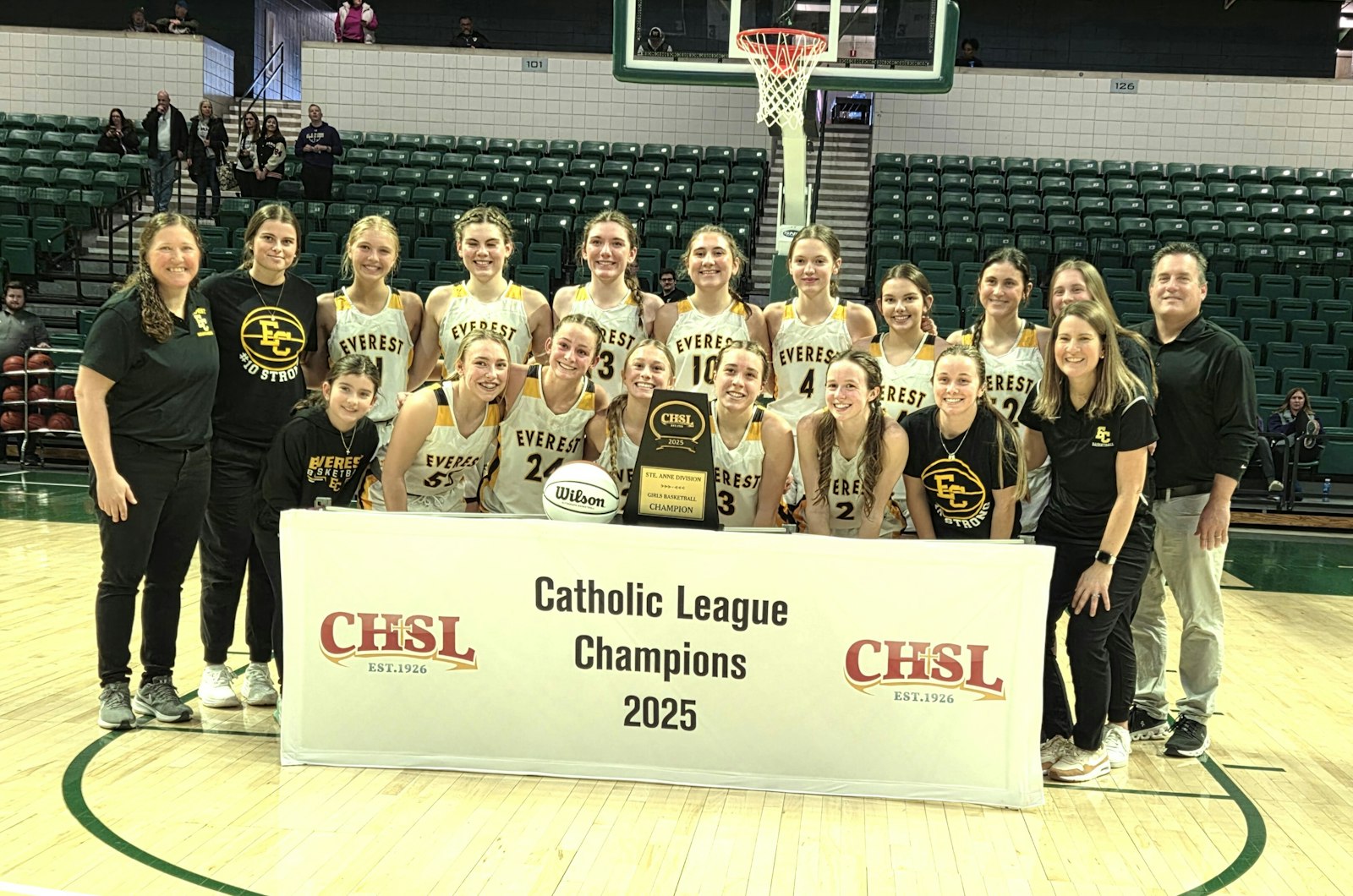 With the victory over University-Liggett Feb. 22, Everest has now won two straight titles in the Catholic League’s St. Anne Division.