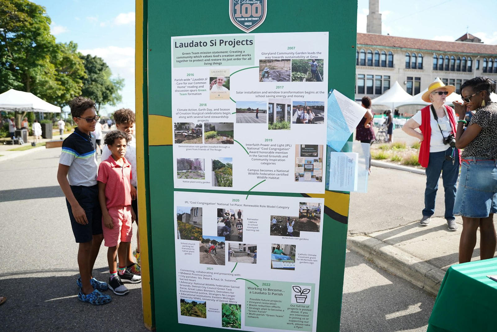 Sustainability and practice Pope Francis' apostolic letter, Laudato Si', is a major concern for the Gesu Green Team, which completed a $1.5 million renovation of the parish grounds to better conserve the waters of runoff and reduce the parish's drain and sewer bill.