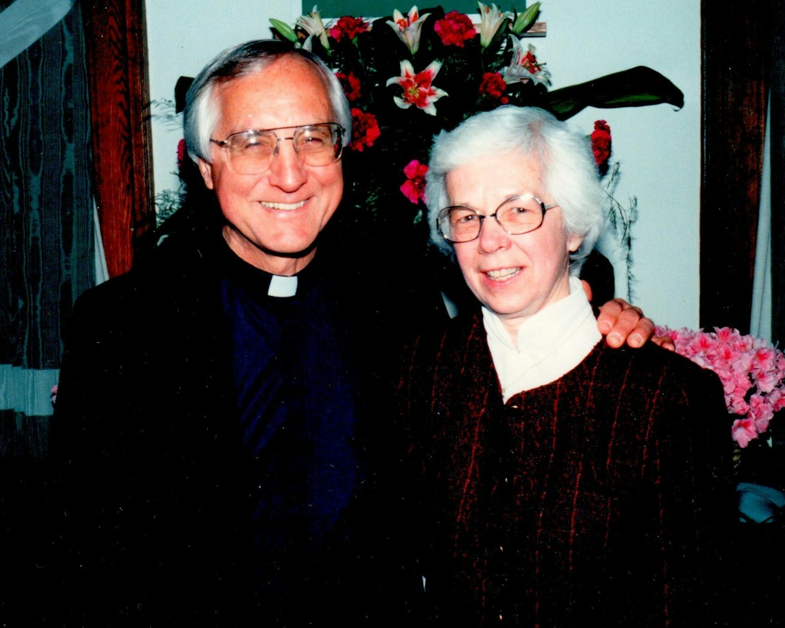 Bishop Gumbleton is pictured with his sister, Sr. Irene Gumbleton, IHM. Several members of the Gumbleton family went on to serve the Church, including several of his siblings, aunts and cousins. (File photo)