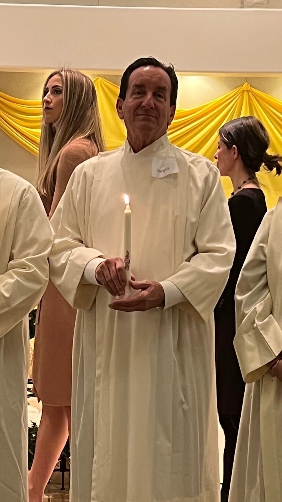 Haftka is pictured during the Easter Vigil in April 2022 at St. Andrew Parish in Rochester. Haftka, who grew up Jewish, said he discovered similarities between the Jewish and Catholic faith, such as both faiths' deep respect for the Old Testament.