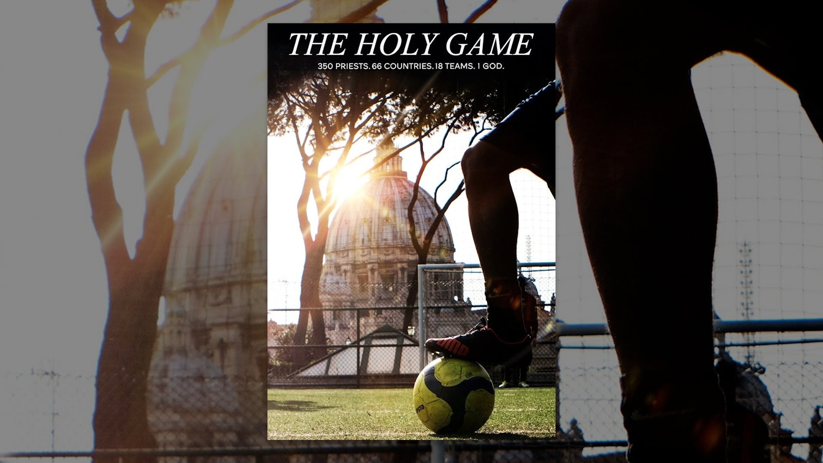 A promotional image for "The Holy Game" a documentary by Canadian filmmakers Brent Hodge and Chris Kelly that explores the intersection of faith, sports and priestly vocation. (Screengrab via YouTube)