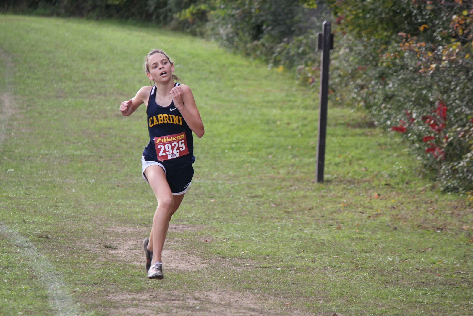 With the finish line in her view, Allen Park Cabrini sophomore Ava Teed picks up the pace. Teed finished as Cardinal Division individual champion for the second year in a row.