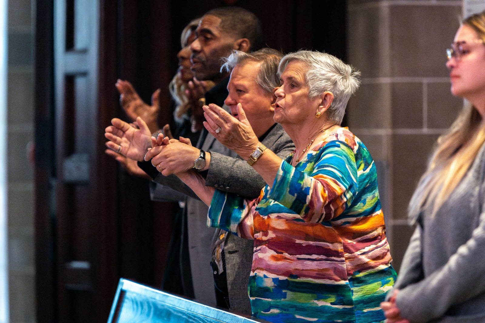 Families pray together during the Mass for World Day for Grandparents and the Elderly at the Cathedral of the Most Blessed Sacrament.