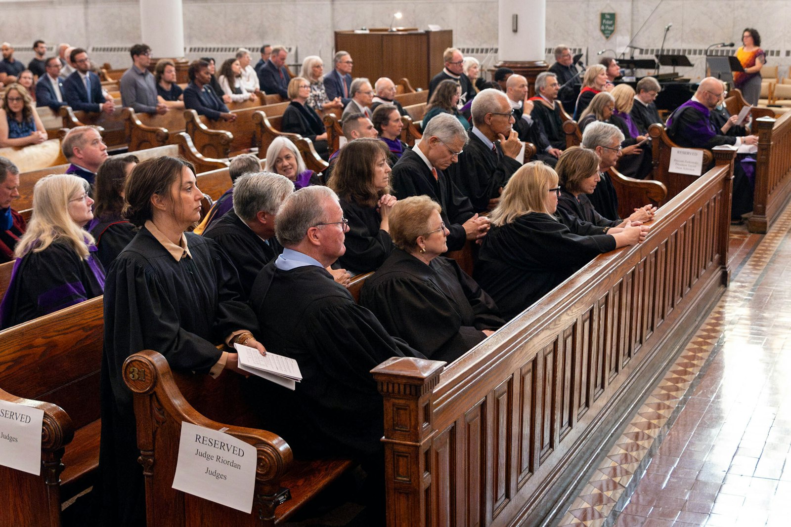 Fr. Joseph Daoust, SJ, a professor at the University of Detroit Mercy School of Law, told the legal community gathered for the Red Mass that the Gospel message brings about justice, but justice in the divine sense goes beyond the law and focuses on reconciliation.