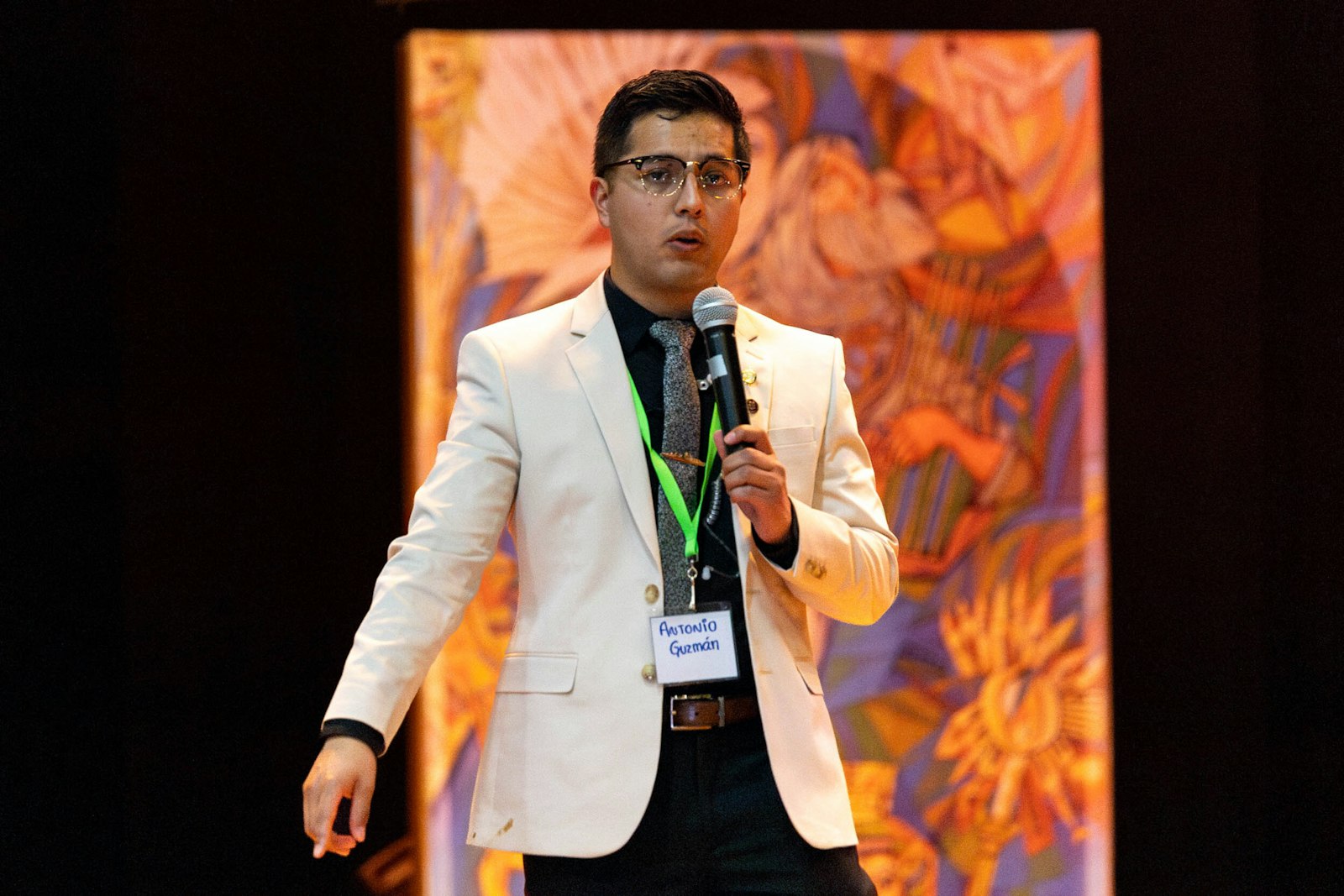 Antonio Guzman was the emcee for the 15th Detroit Hispanic Men's Conference.