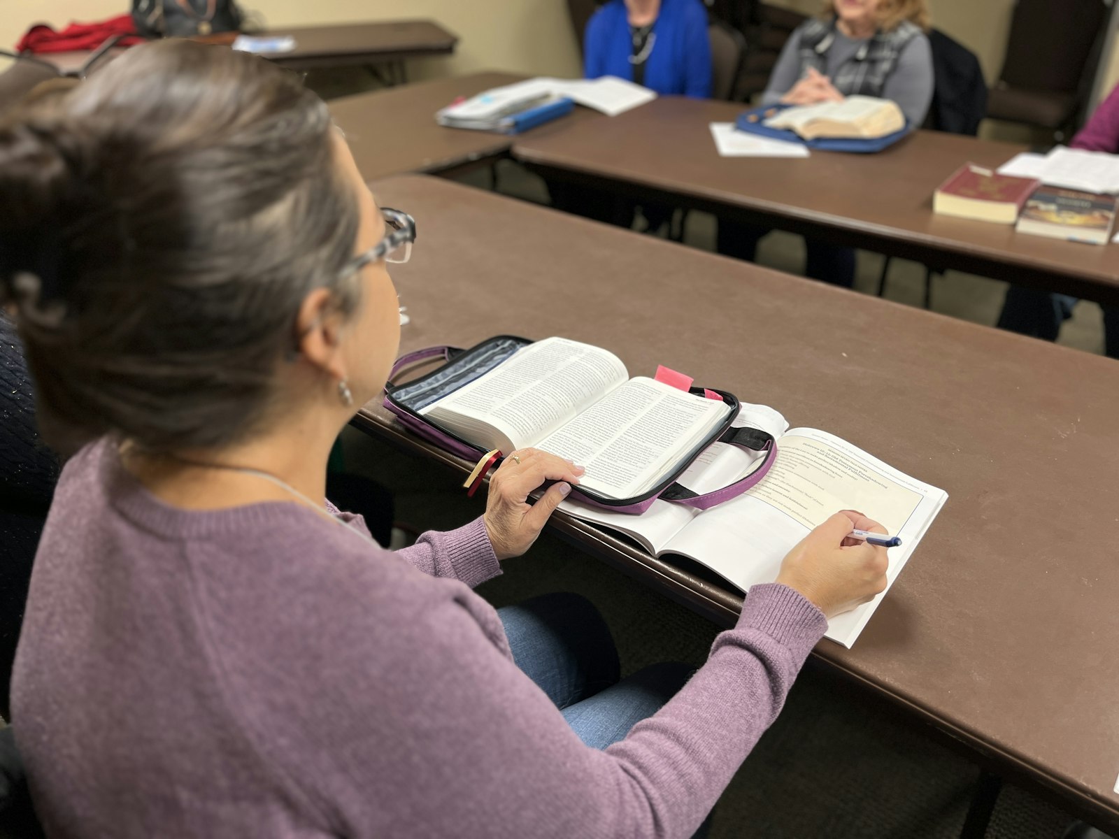 The Women's Catholic Bible Study group meets each year starting in September and running through the spring, usually ending in March or April. Next year's study begins Sept. 19.