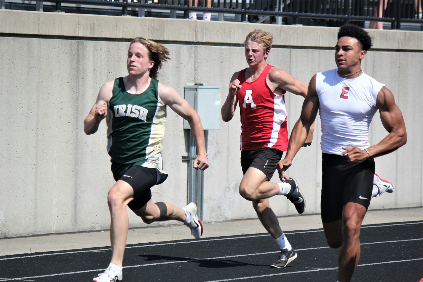 Pontiac Notre Dame Prep senior Zach Mylenek finished first in the 400-meter dash and was runner-up in the 200 at the Division 2 finals. (Wright Wilson | Special to Detroit Catholic)