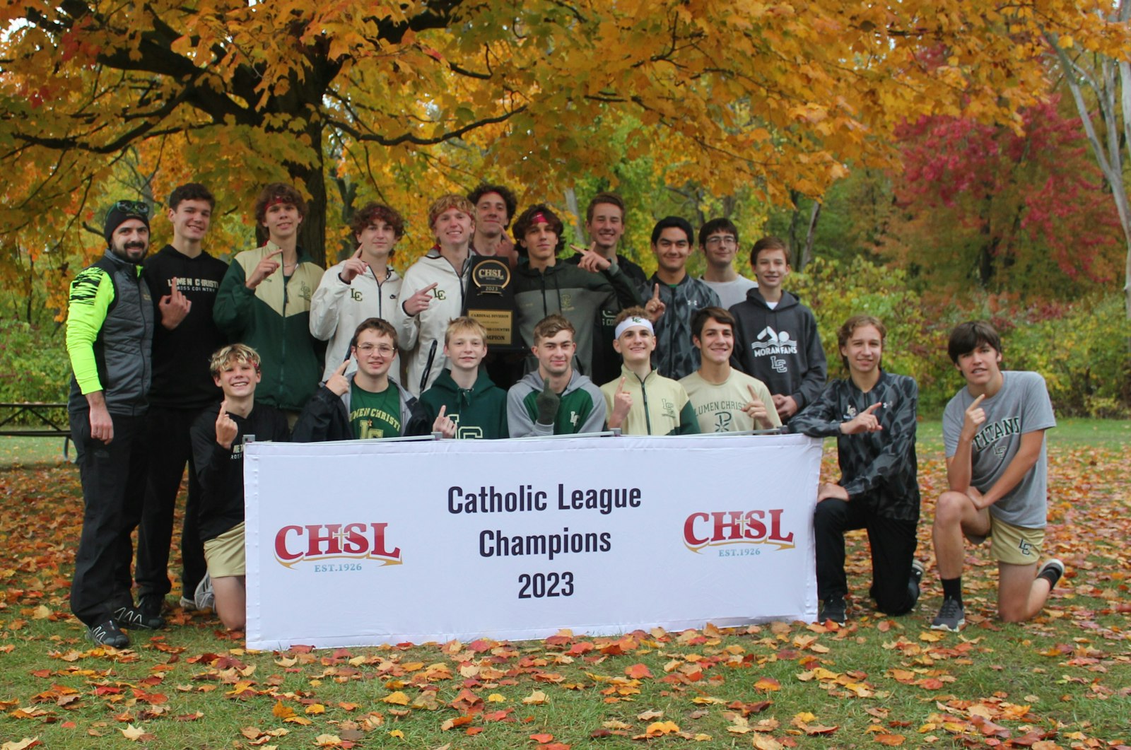 In their first appearance at a Catholic League meet, the Jackson Lumen Christi boys won the Cardinal Division title. Titans Isaiah Dinverno, Gannon Shore, Gibson Shore, Avery Morrow and Rocky Bolton each finished among the top 20 runners to lead coach Ryan Miller’s squad.