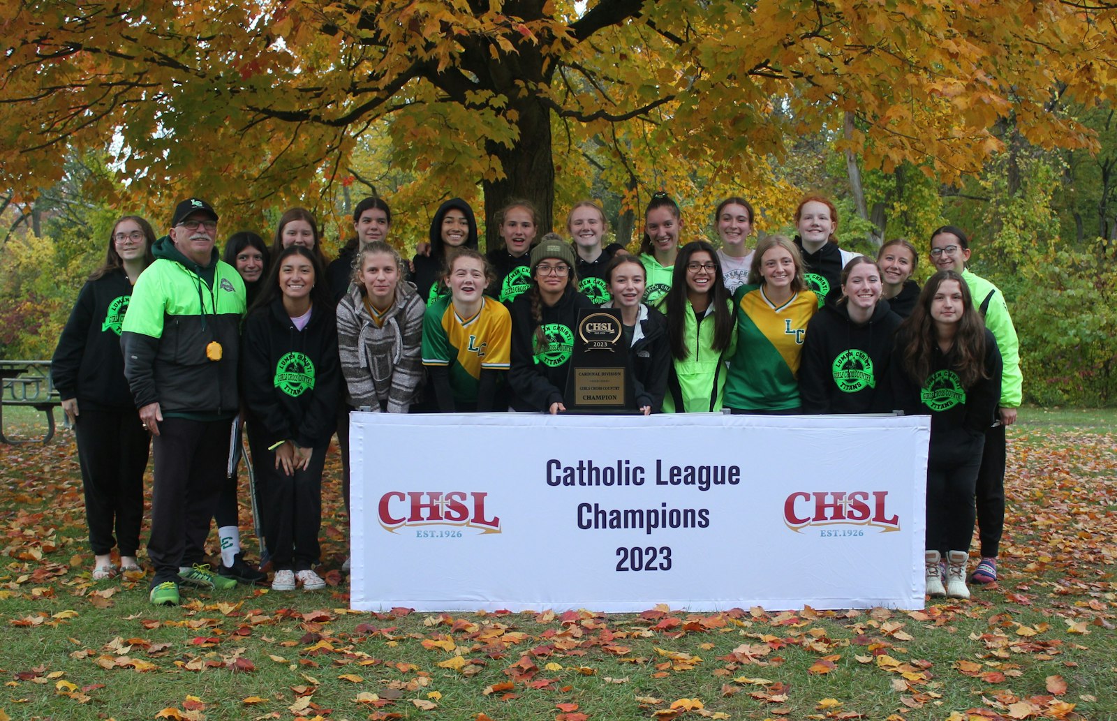 With five finishers in the top 10, Jackson Lumen Christi was the clear winner of the girls’ Catholic League Cardinal Division cross-country title. Madison Osterberg, Samantha Schroeder, Macy Fazekas, Sydney Fazekas and Thia Tello were the team’s top five runners.