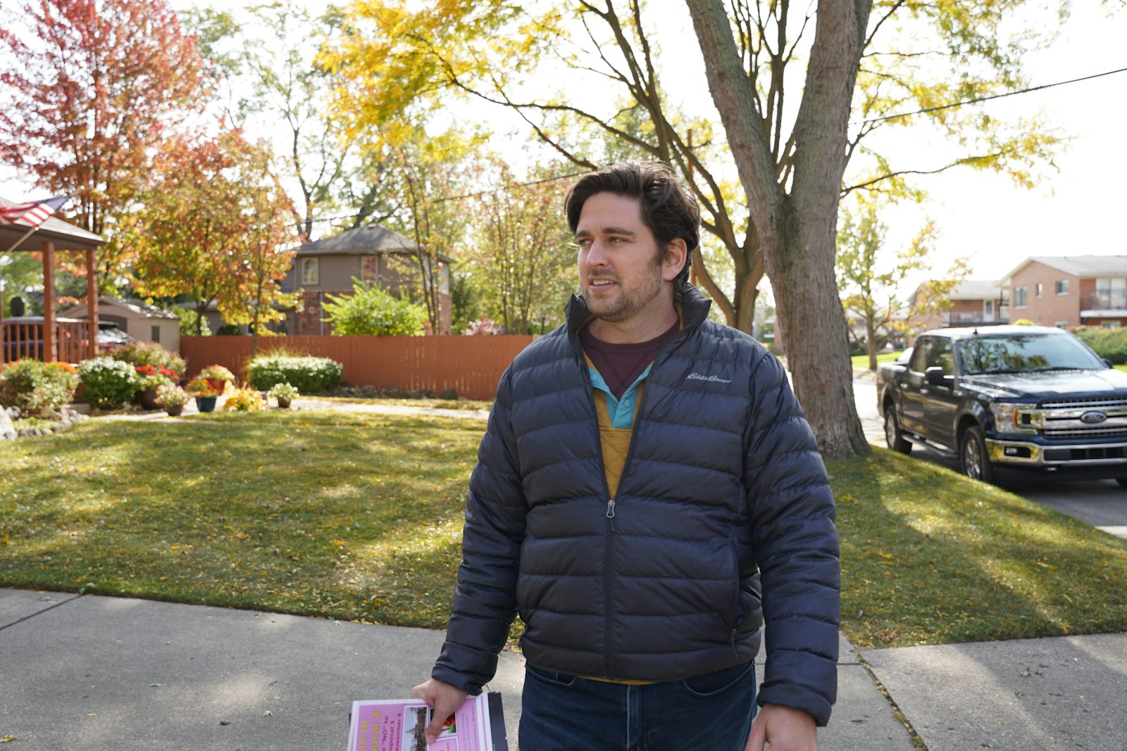 James Wilson of Royal Oak walks through his neighborhood to canvass against Proposal 3. Polling data shows support for Proposal 3 shrinking to 52%, down from 61% in early October. Citizens to Support MI Women and Children, a grassroots coalition formed to oppose the extreme measure, remains confident in the work of canvassers and volunteers who could turn the tide before election day.