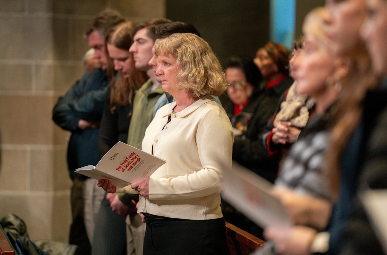 Congregants gather at the Cathedral of the Most Blessed Sacrament, one of 12 pilgrimage sites designated for the jubilee year at which local pilgrims can receive a plenary indulgence.