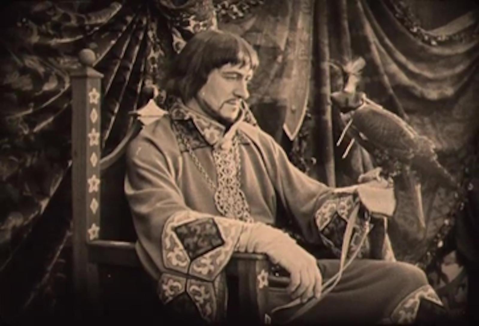 Sam De Grasse plays King John in the 1922 movie "Robin Hood."