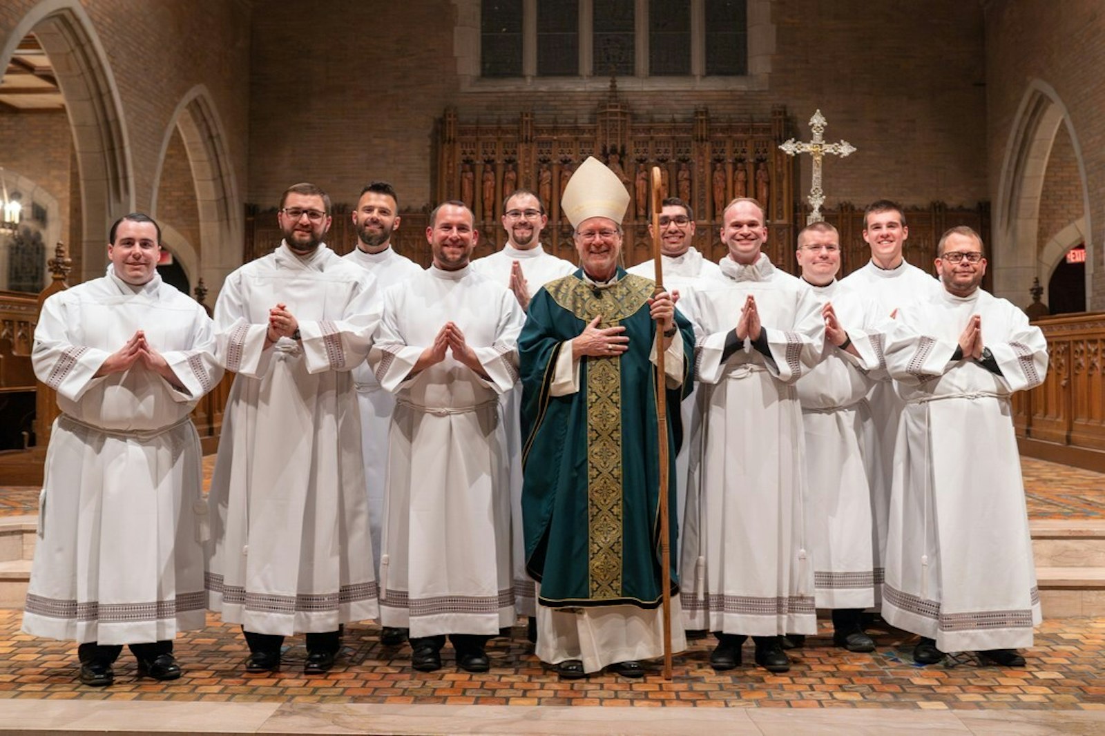 Eleven third-year seminarians were installed in the ministry of acolyte, as they continue their formation toward the priesthood.