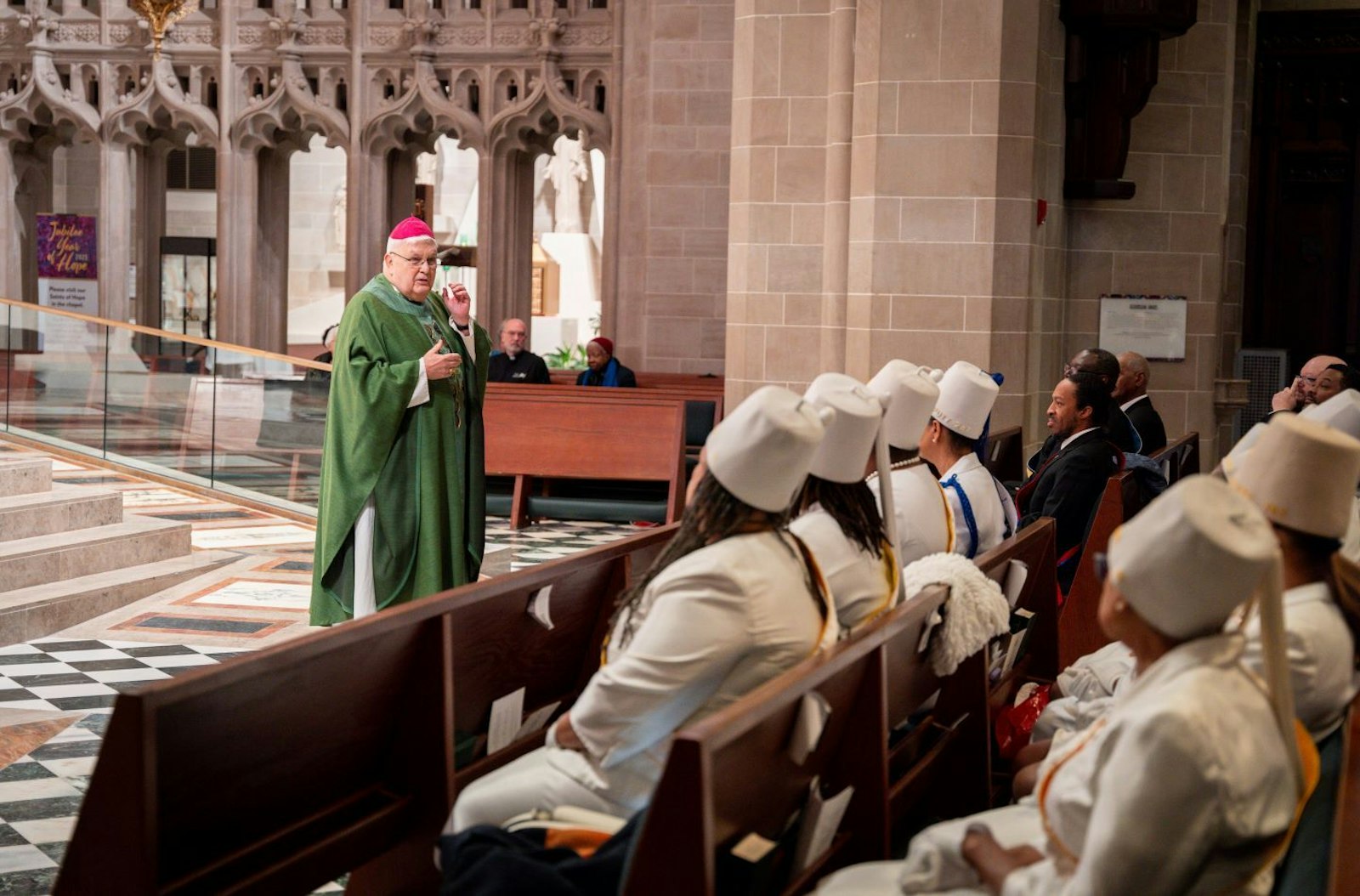 Bishop John M. Quinn, former bishop of Winona-Rochester, Minn., and a former Detroit auxiliary bishop, celebrated Mass on Martin Luther King Jr. Day, Jan. 20, preaching about how King was part of a long line of prophetic voices preaching to others in order to help them see the world with God's vision. (Photo by Valaurian Waller | Detroit Catholic)