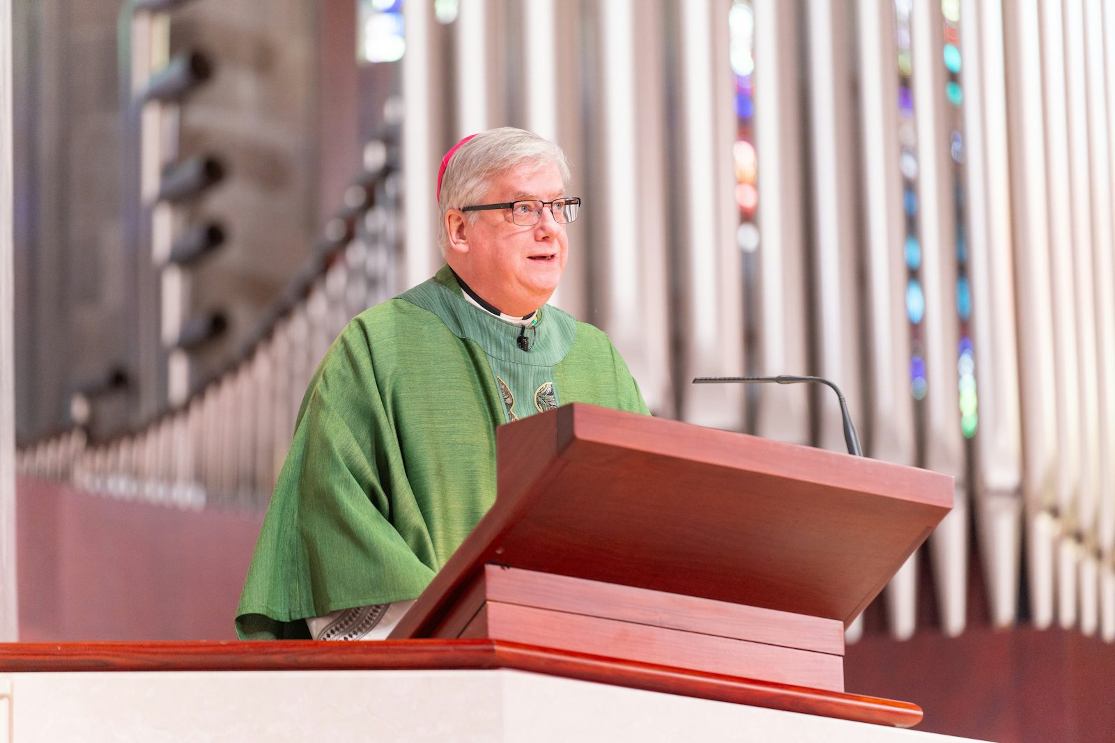 Bishop Battersby preaches Jan. 15 during the Archdiocese of Detroit's annual Mass in remembrance of the Rev. Martin Luther King Jr. at the Cathedral of the Most Blessed Sacrament. Announced on the feast of St. Joseph, Bishop Battersby will begin his new ministry as bishop of La Crosse, Wis., when he is installed May 20 at the Cathedral of St. Joseph the Workman in La Crosse. (Valaurian Waller | Detroit Catholic)